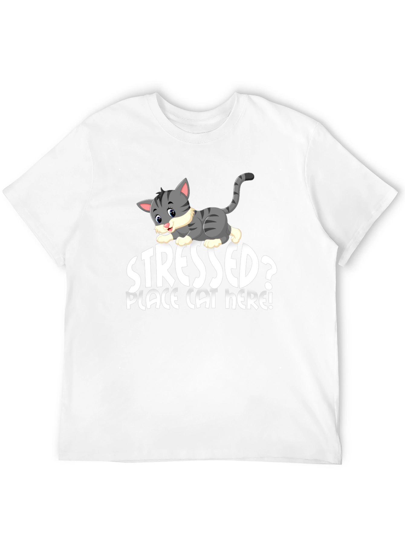 Black Stressed? Place Cat Here T-Shirt view 12
