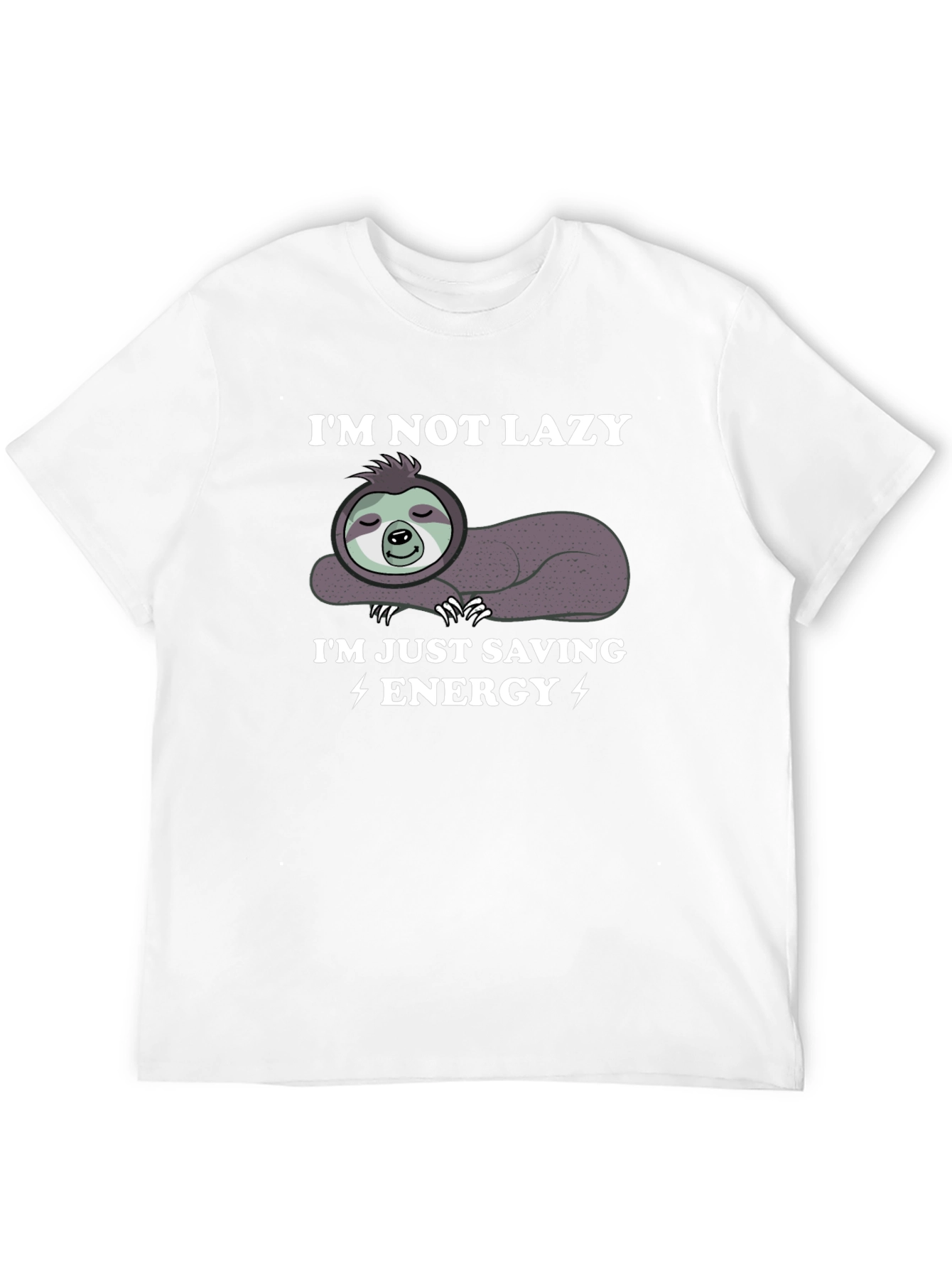 Black I'm Not Lazy I'm Just Saving Energy Sloth Graphic Tee view 12