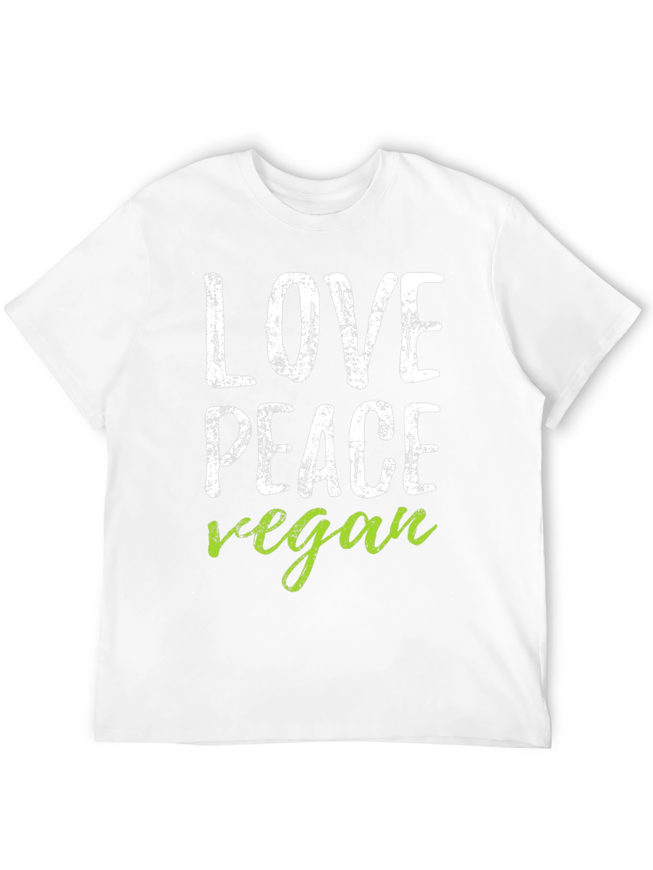 Black Love Peace Vegan Graphic Tee - Black Cotton T-Shirt view 12