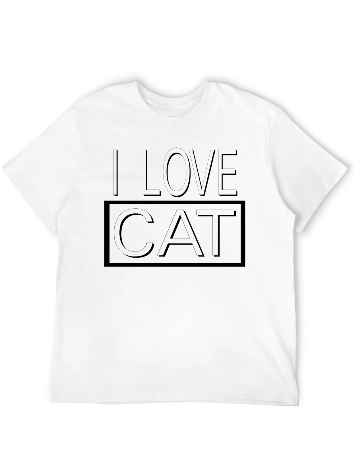 Black I Love Cat T-Shirt - Black - Unisex view 12