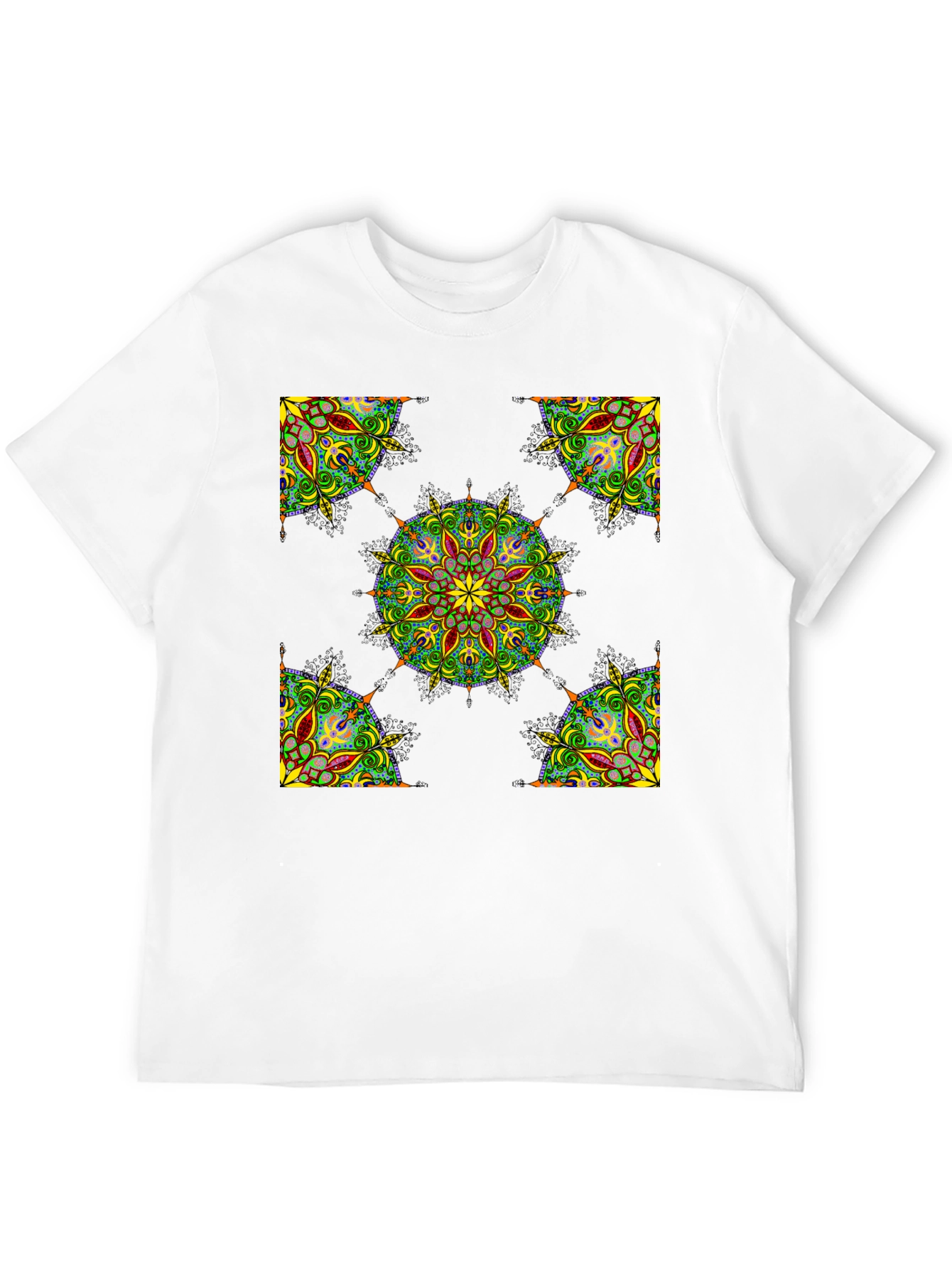 Black Black Mandala Print T-Shirt view 12