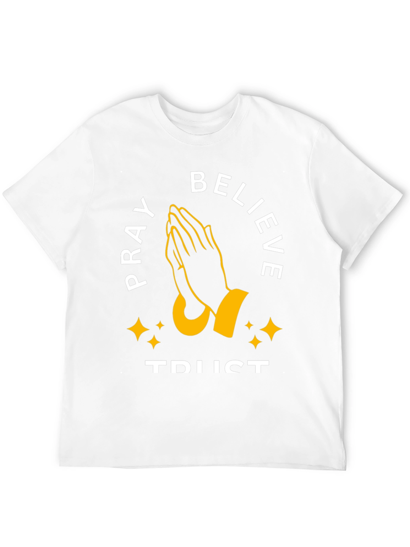 Black Pray Believe Trust Graphic Tee view 12