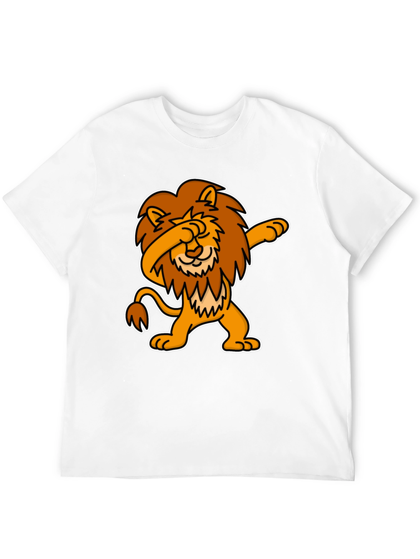 Black Dabbing Lion Graphic Tee - Black Cotton T-Shirt view 12