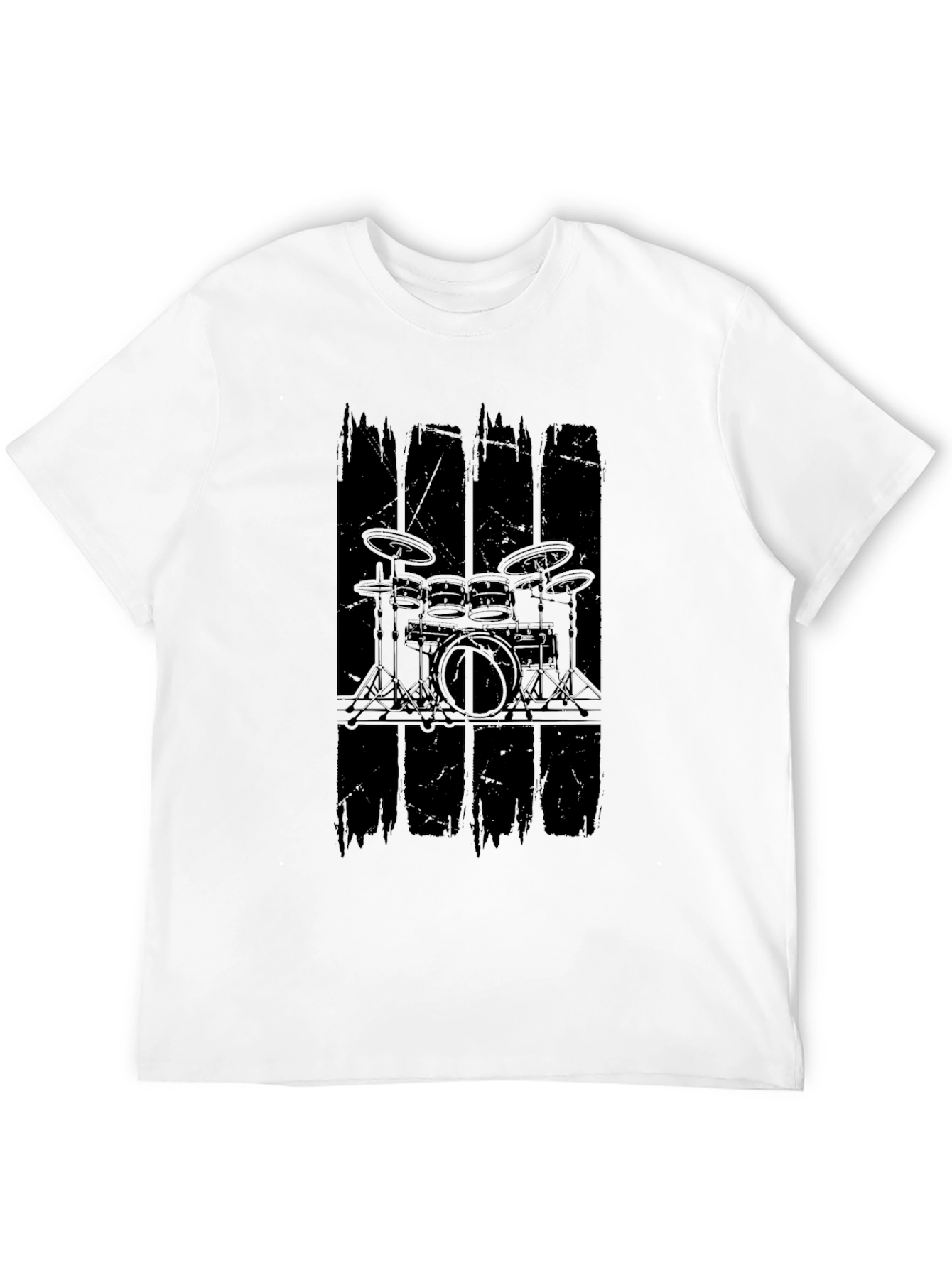 Black Drum Kit Graphic Black T-Shirt view 12