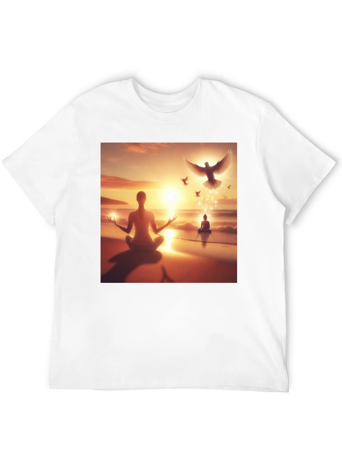 Zen Meditation T-Shirt - Peaceful Beach Design - 12