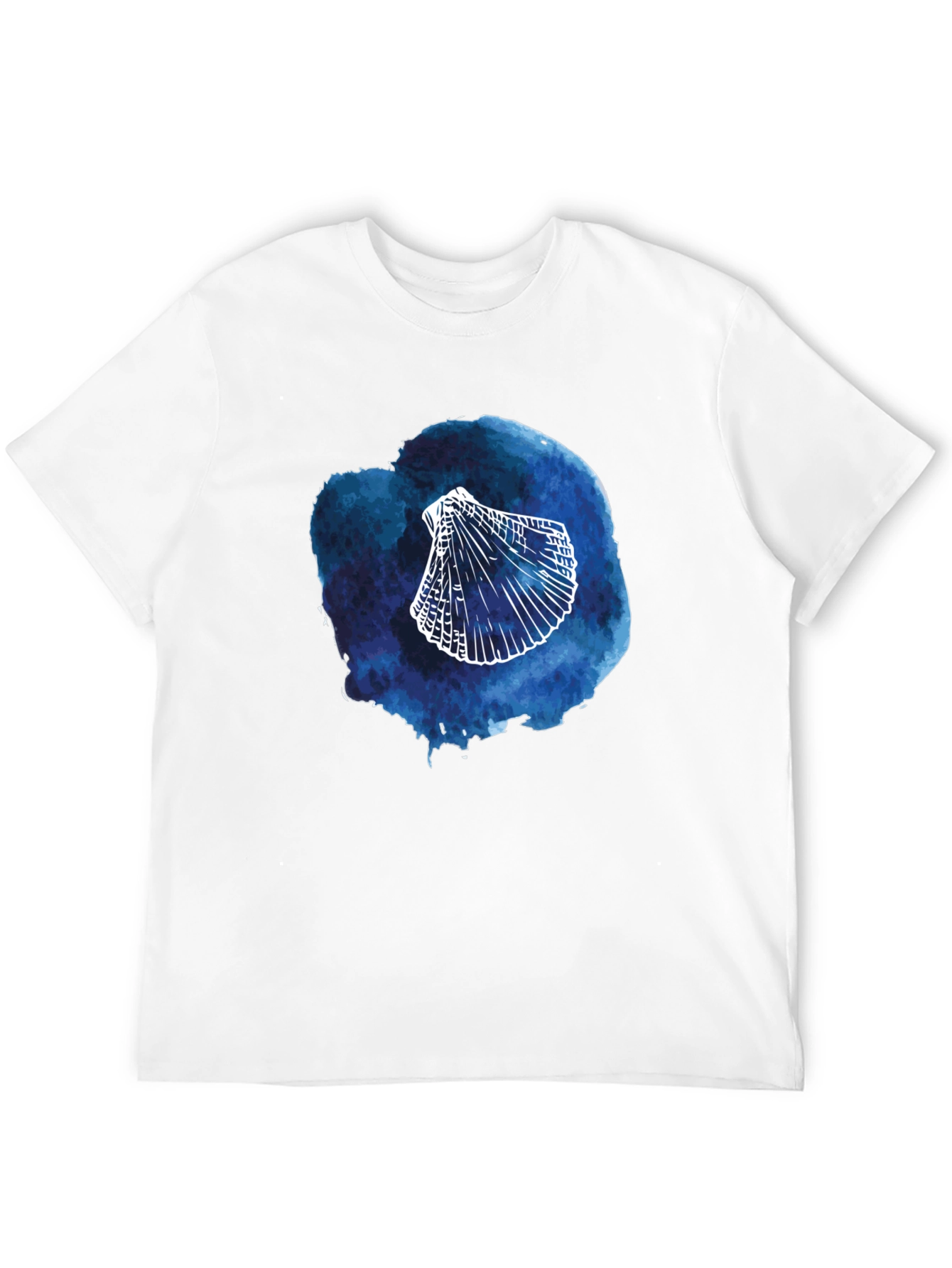 Black Watercolor Seashell Graphic T-Shirt view 12