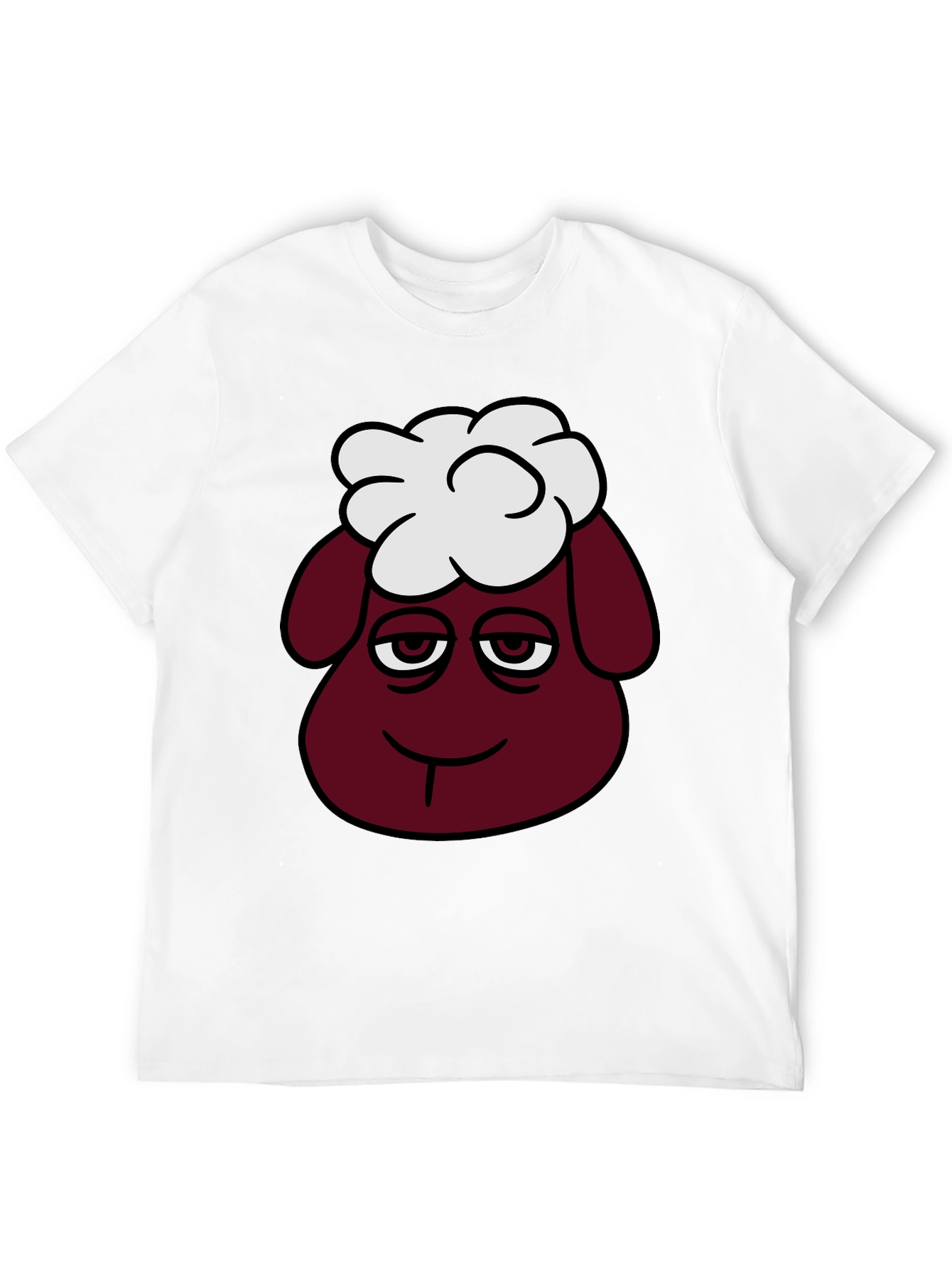 Black Funny Sheep Head Graphic T-Shirt view 12