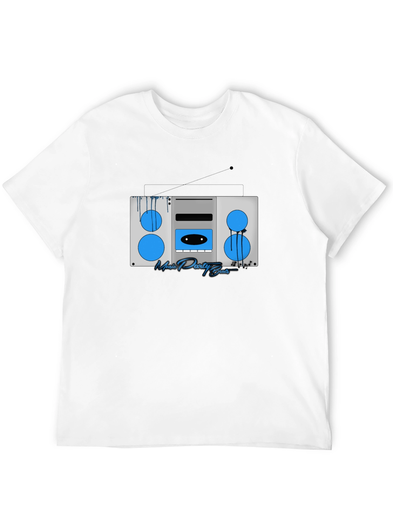 Black Retro Boombox Music T-Shirt view 12