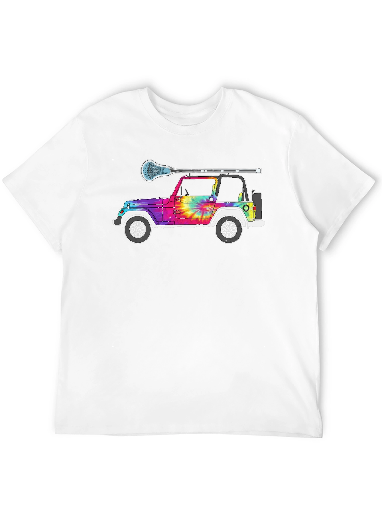 Black Tie Dye Jeep Lacrosse T-Shirt view 12