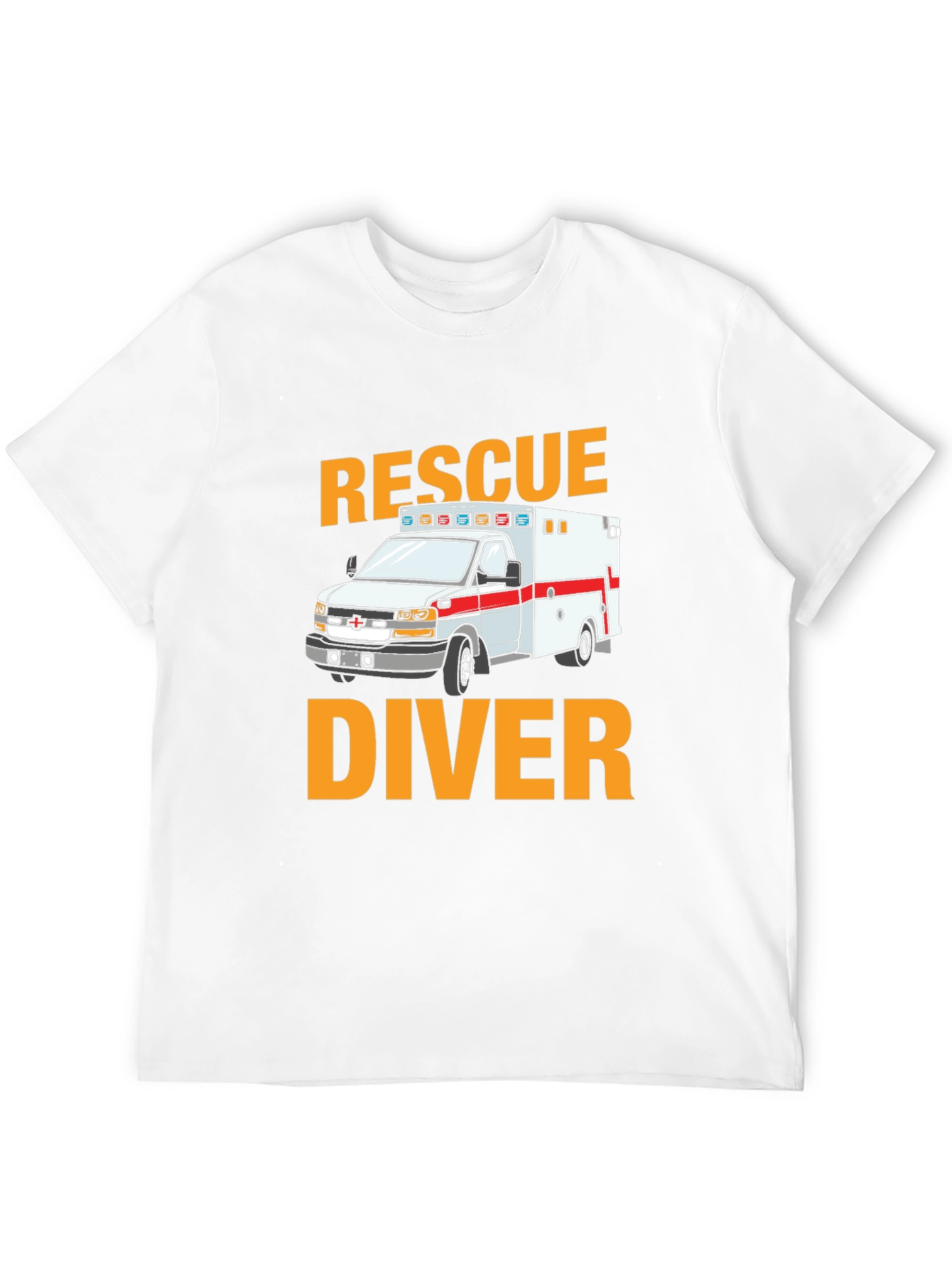 Black Rescue Diver Ambulance Graphic T-Shirt view 12