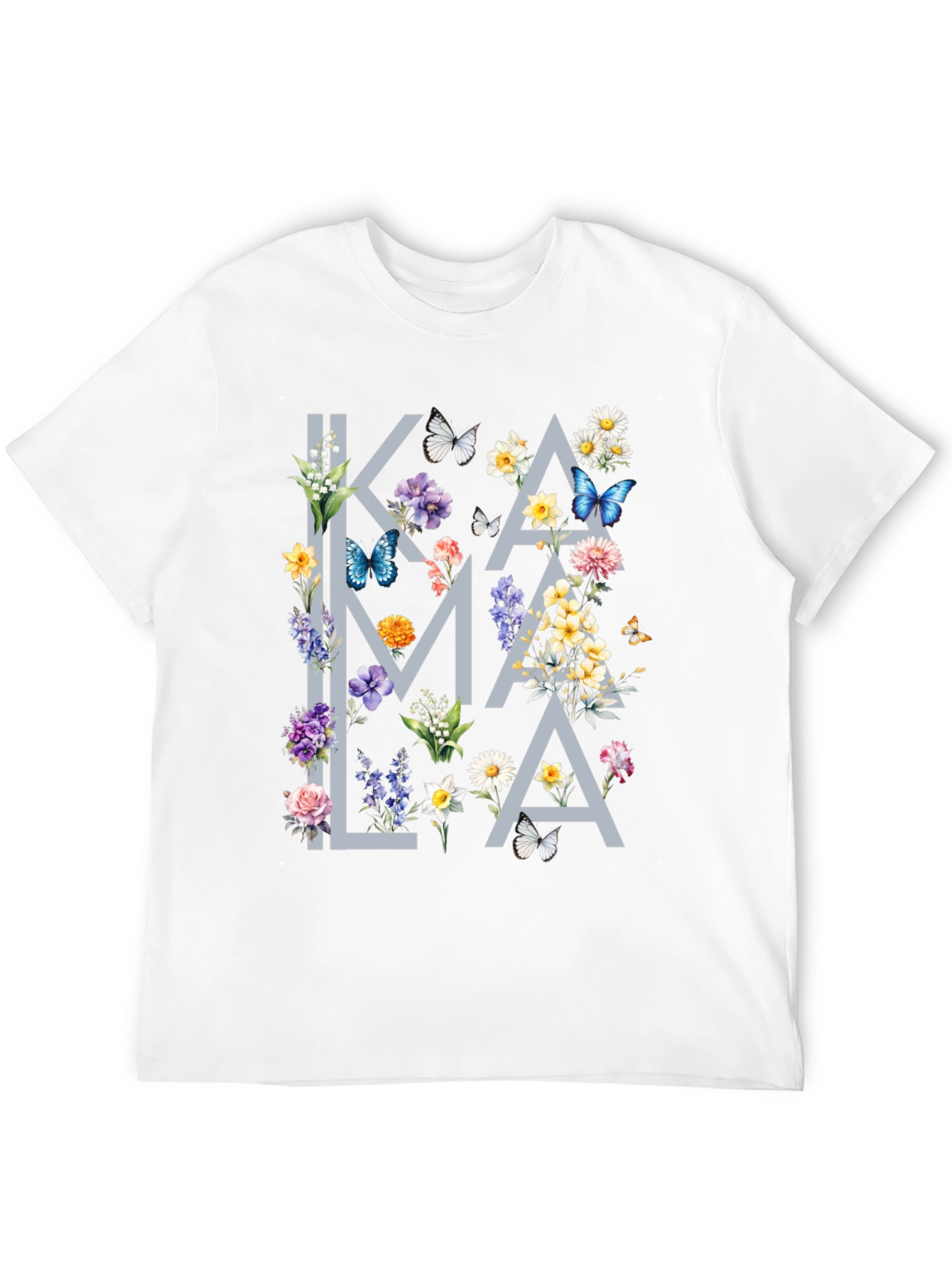 Black Floral Kamala T-Shirt - Stylish Graphic Tee view 12