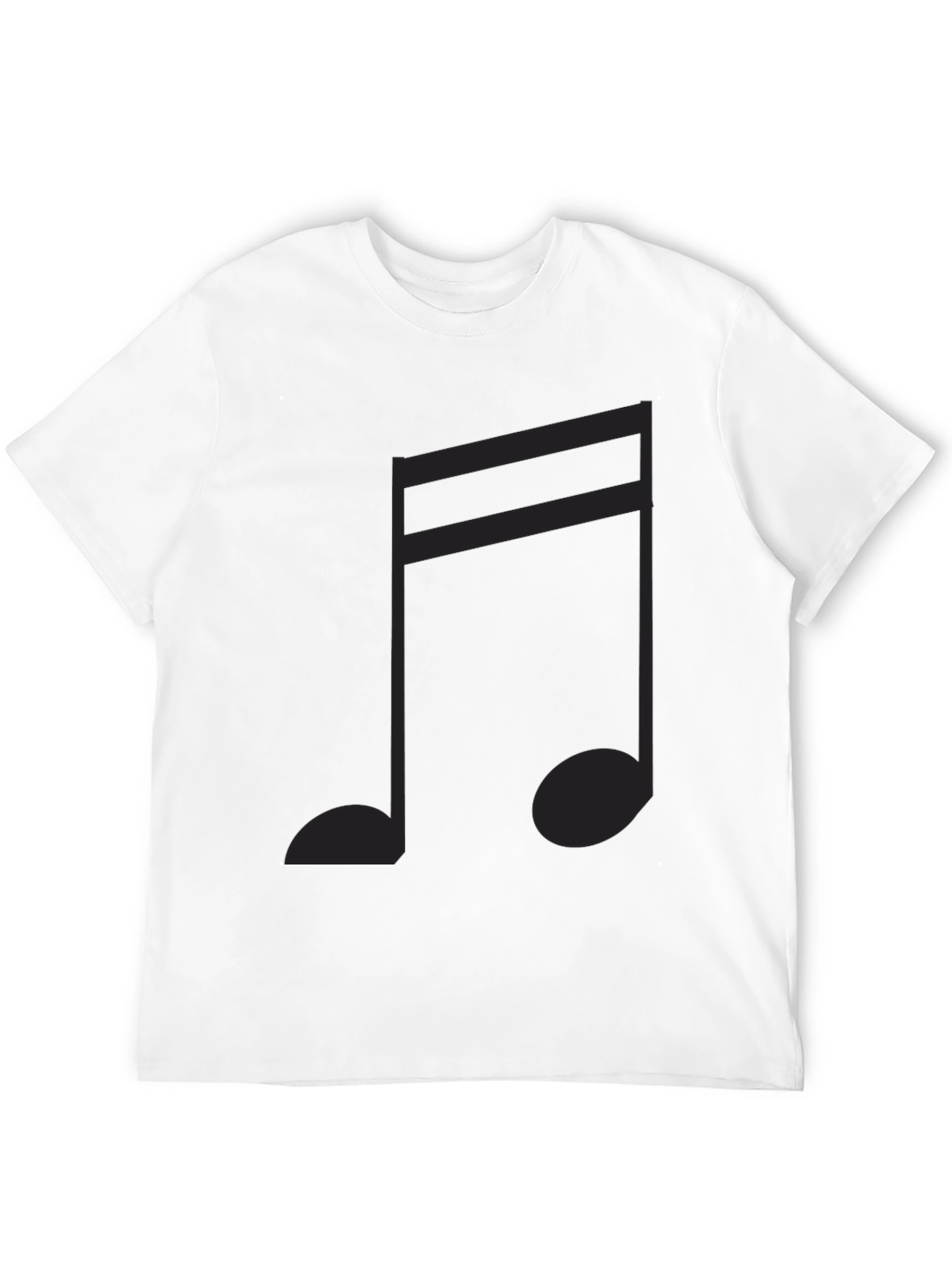 Black Musical Note Graphic Tee - Soft Black Cotton T-Shirt view 12