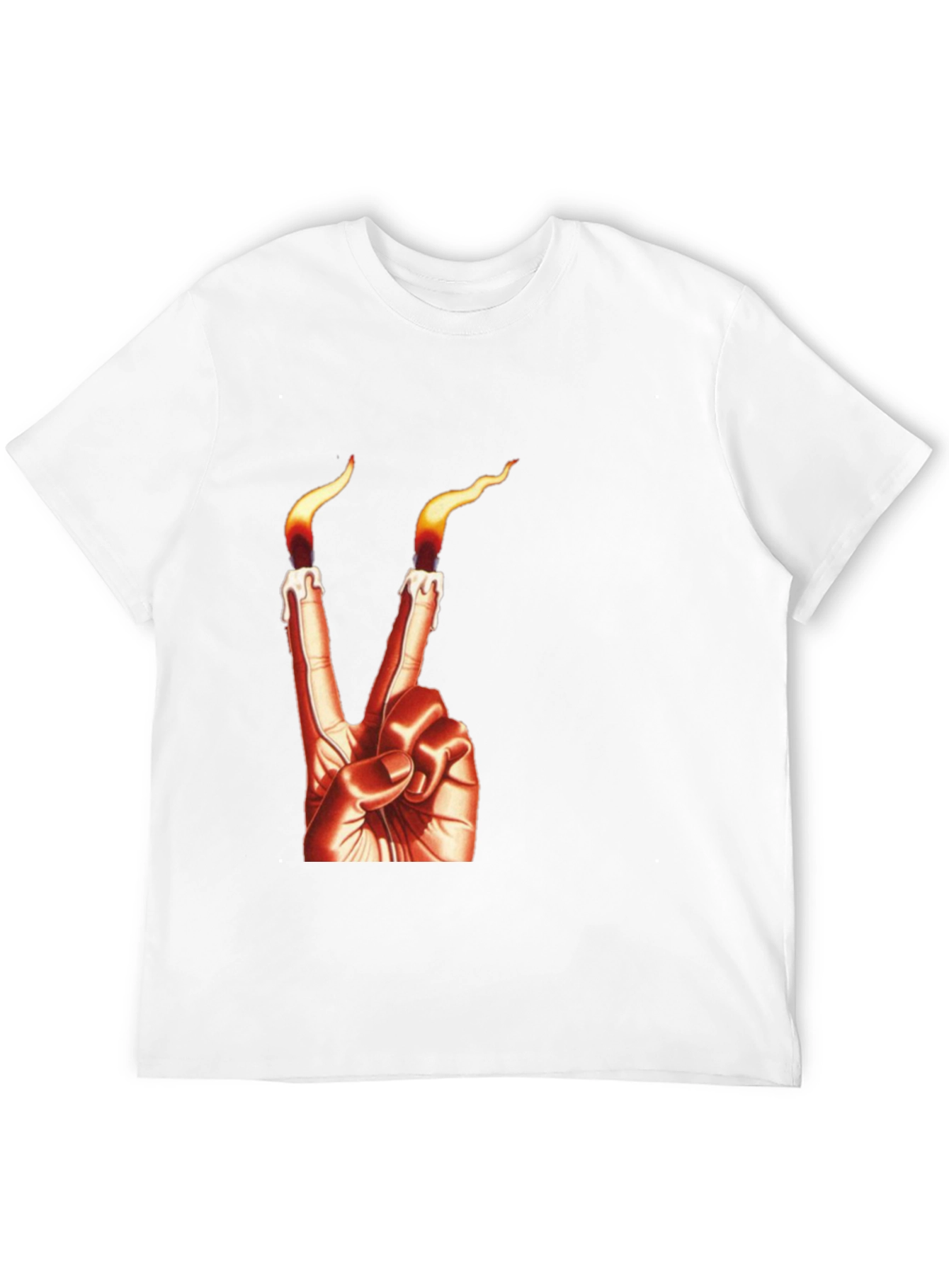 Black Candle Finger Peace Sign Graphic Tee view 12