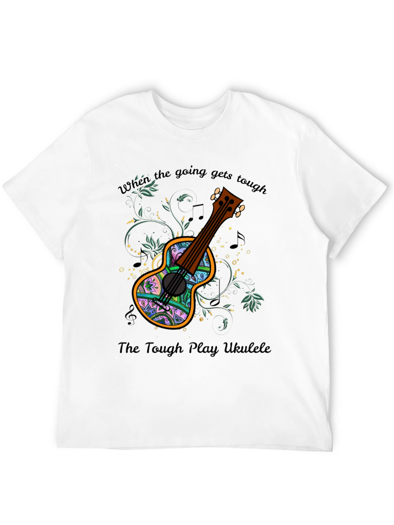Black Ukulele Graphic Tee - When the Going Gets Tough view 12