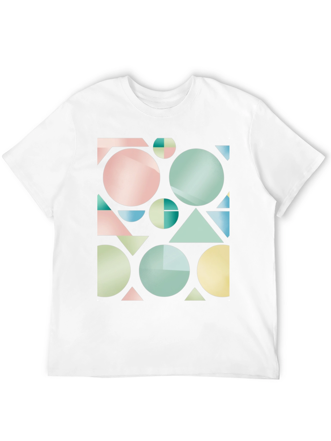 Black Geometric Shapes Graphic Tee - Modern Design T-Shirt view 12