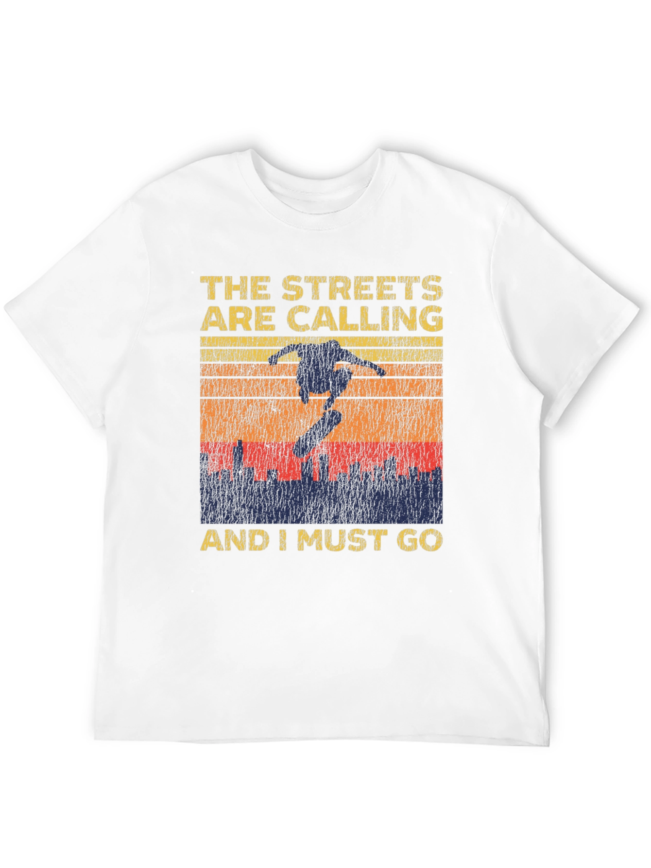 Black Skateboarding Graphic T-Shirt - The Streets Are Calling view 12