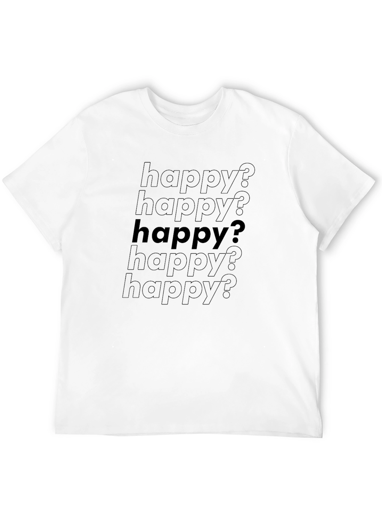 Black Happy T-Shirt Black Graphic Tee view 12