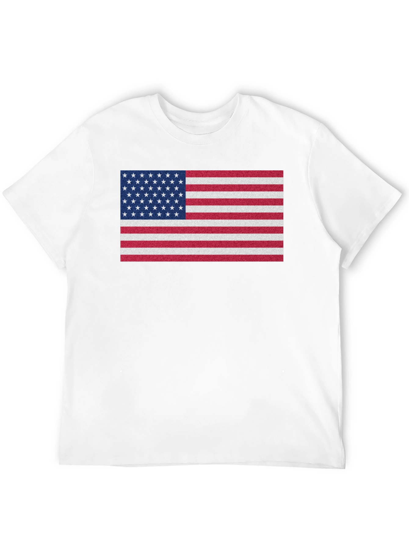 Black American Flag Graphic Print Crew Neck T-Shirt view 12