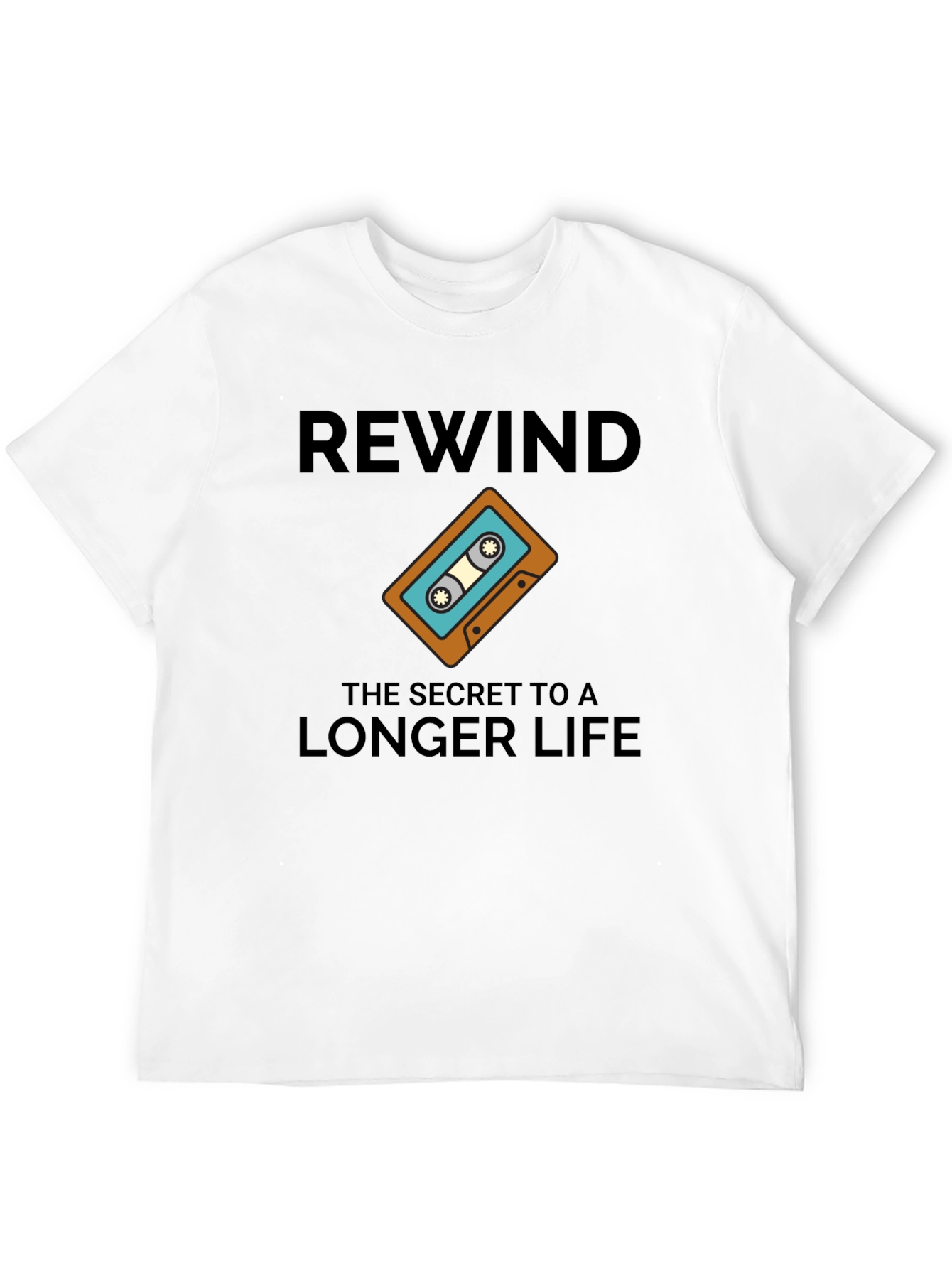 Black Rewind Longer Life Graphic T-Shirt view 12