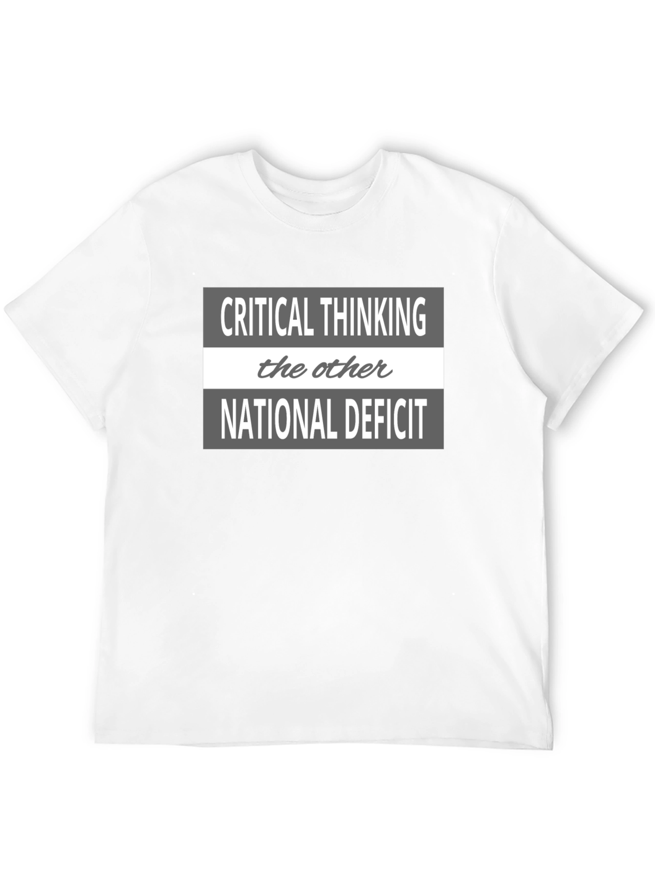 Black Critical Thinking Tee - The Other National Deficit T-Shirt view 12