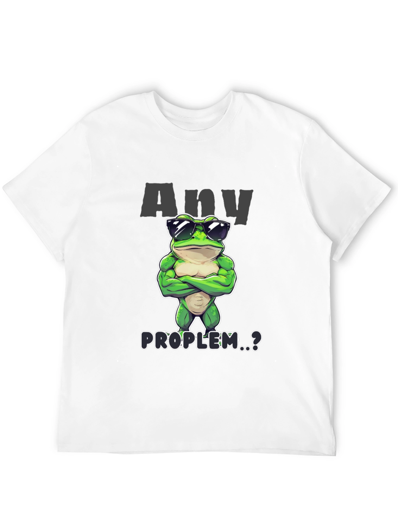 Black Cool Frog Graphic T-Shirt - Any Problem? view 12