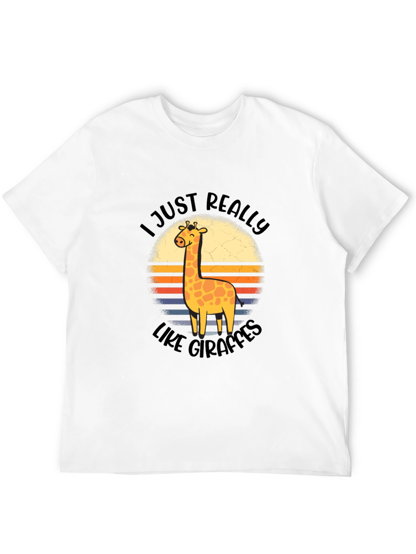 Black I Just Really Like Giraffes Black T-Shirt view 12