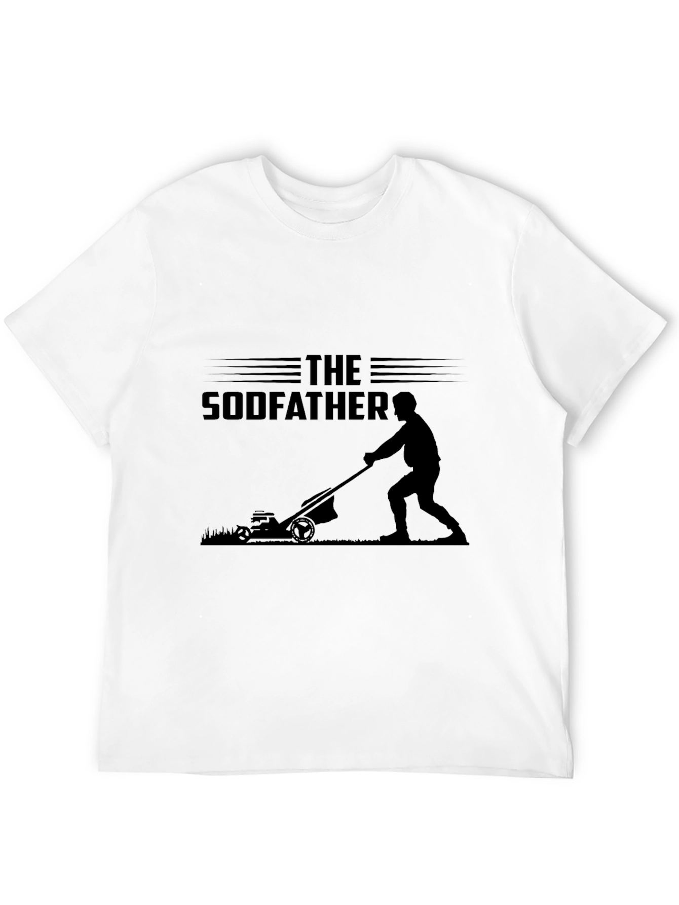 Black The Sodfather Funny Lawn Mowing T-Shirt view 12