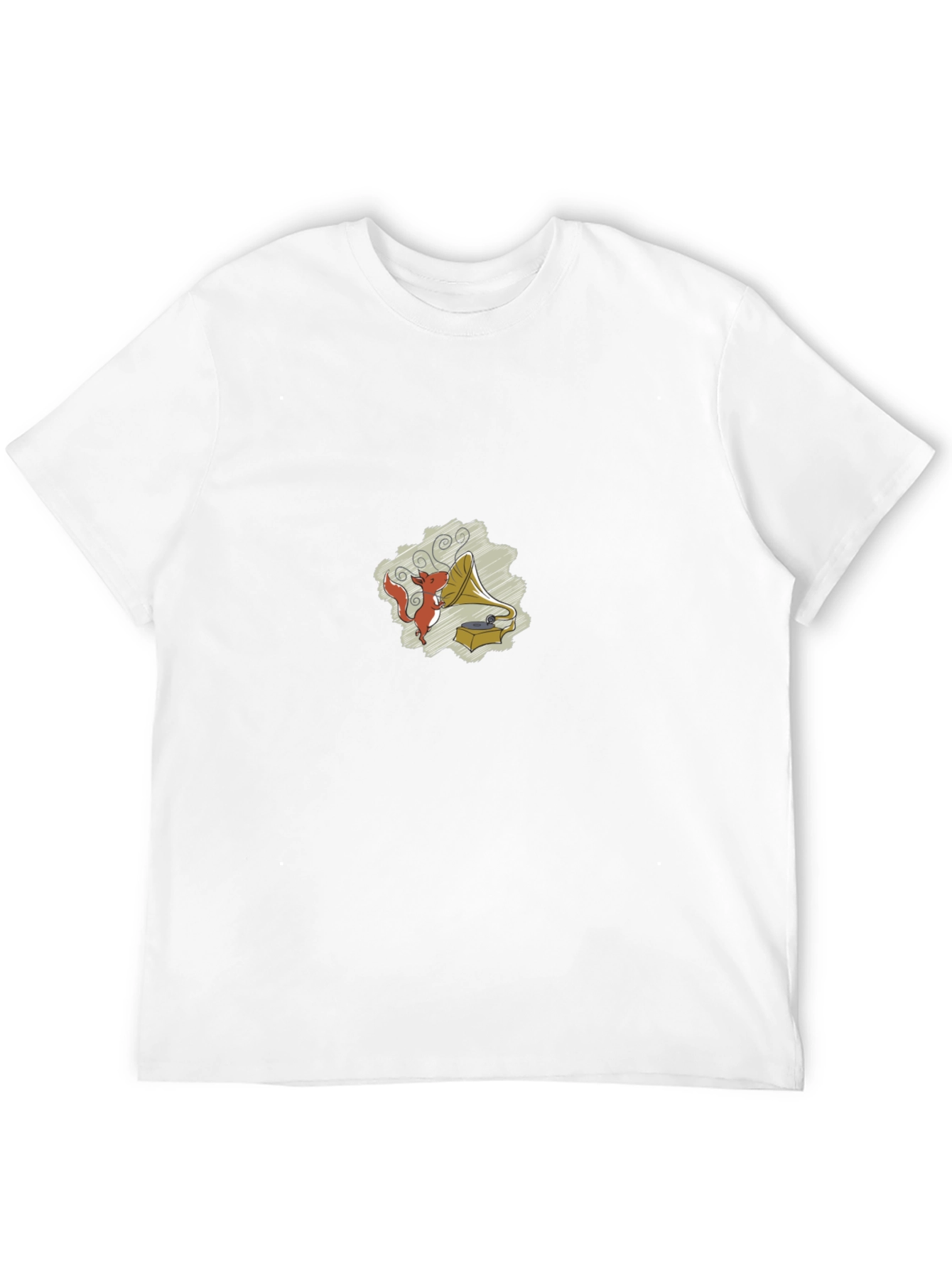 Black Retro Squirrel Gramophone Graphic T-Shirt view 12