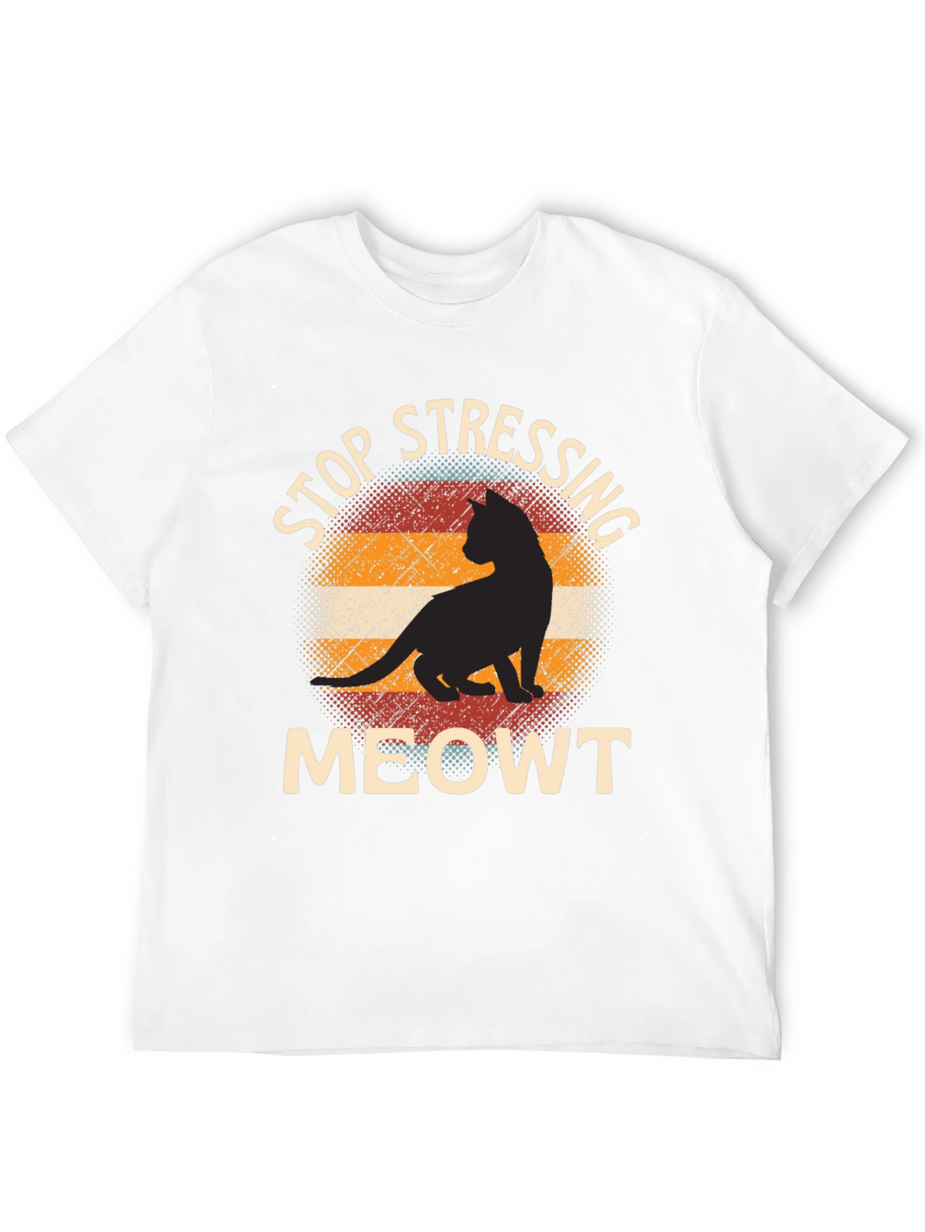 Black Stop Stressing Meowt Cat T-Shirt - Funny Cat Lover Tee view 12