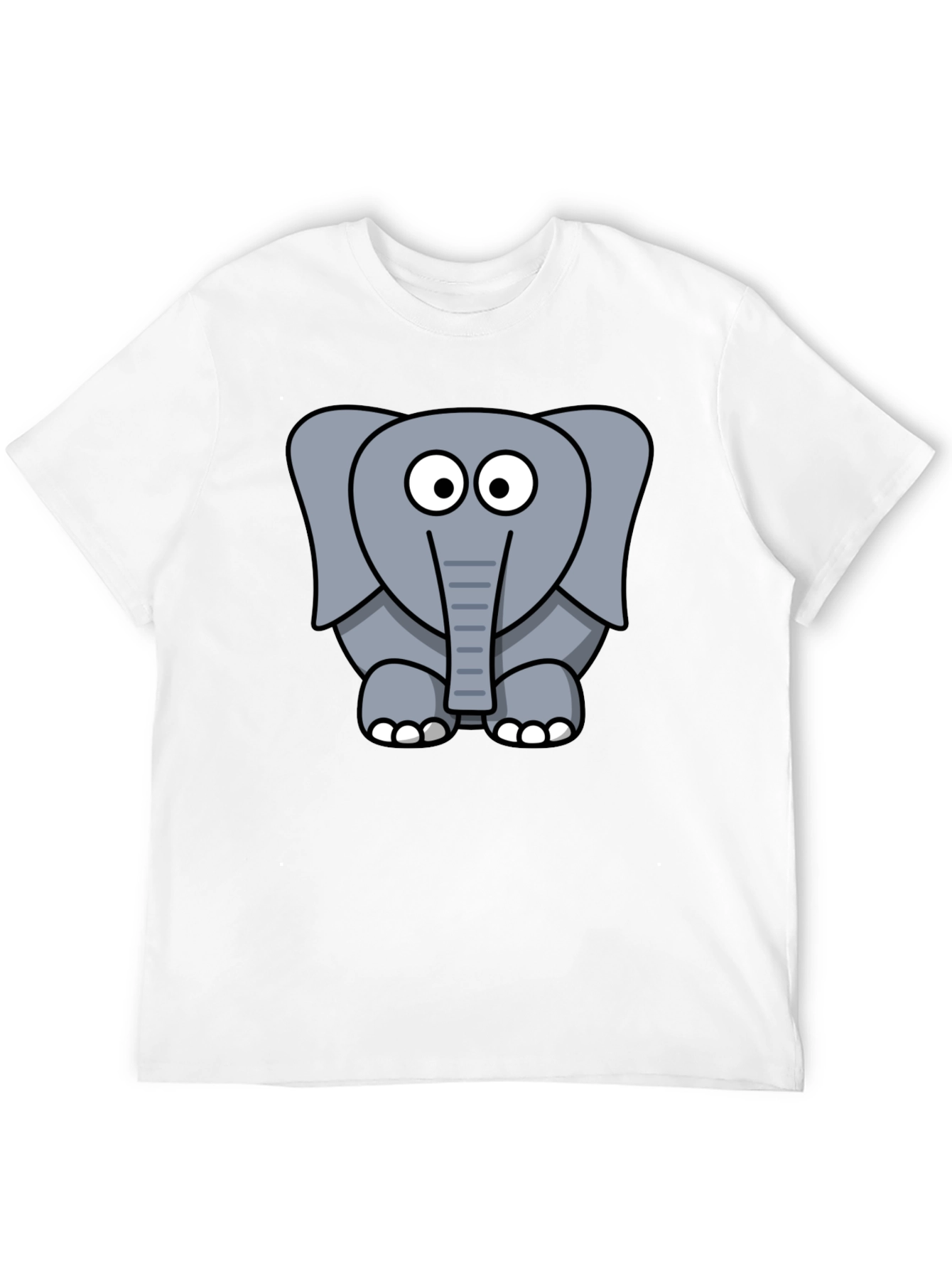 Black Cartoon Elephant Graphic T-Shirt - Unisex Black Tee view 12