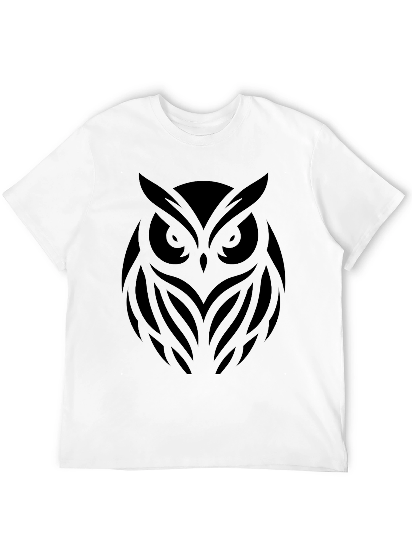 Black Men's Black Owl Graphic T-Shirt view 12