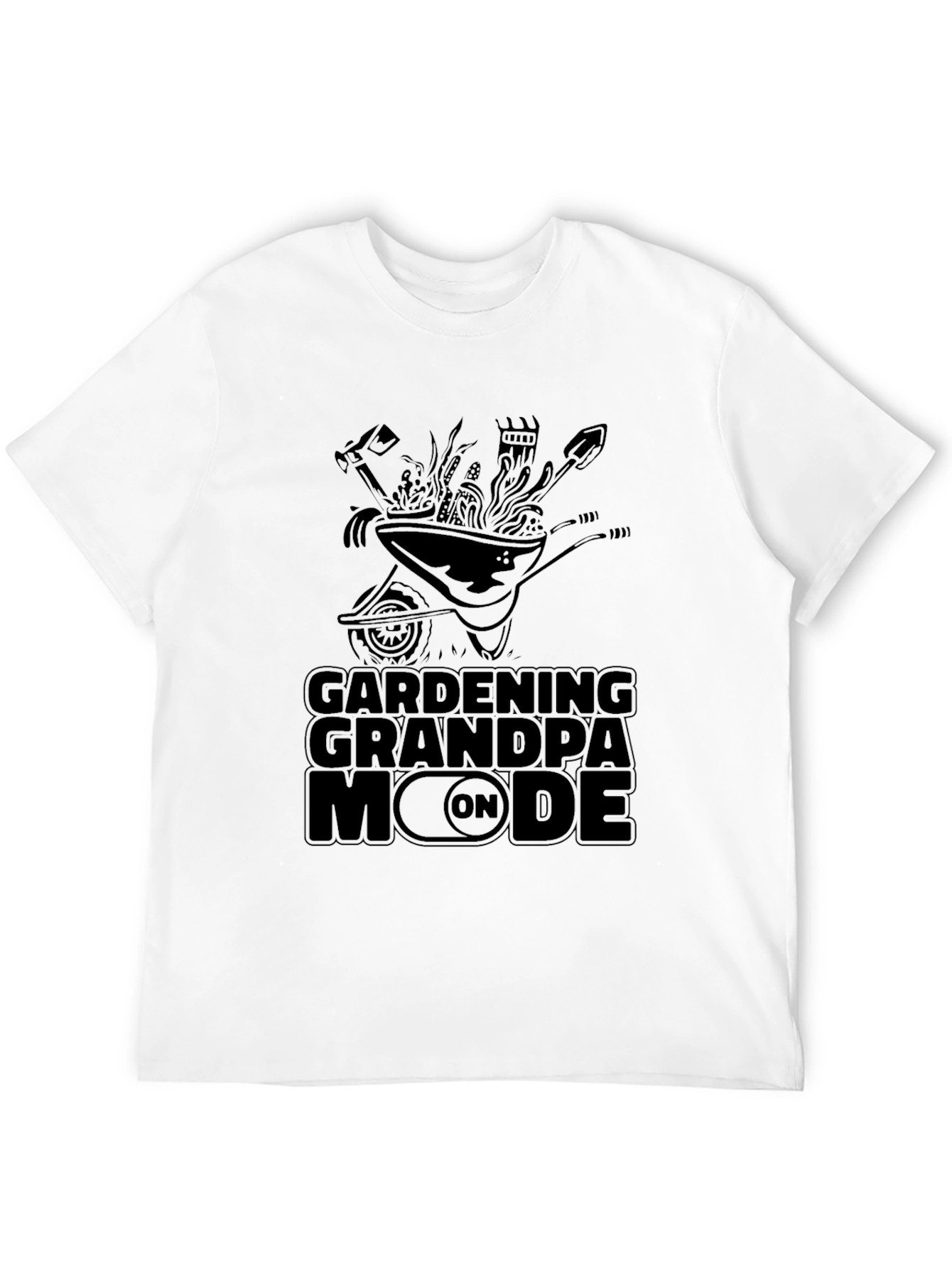 Black Gardening Grandpa Mode On T-Shirt - Black view 12