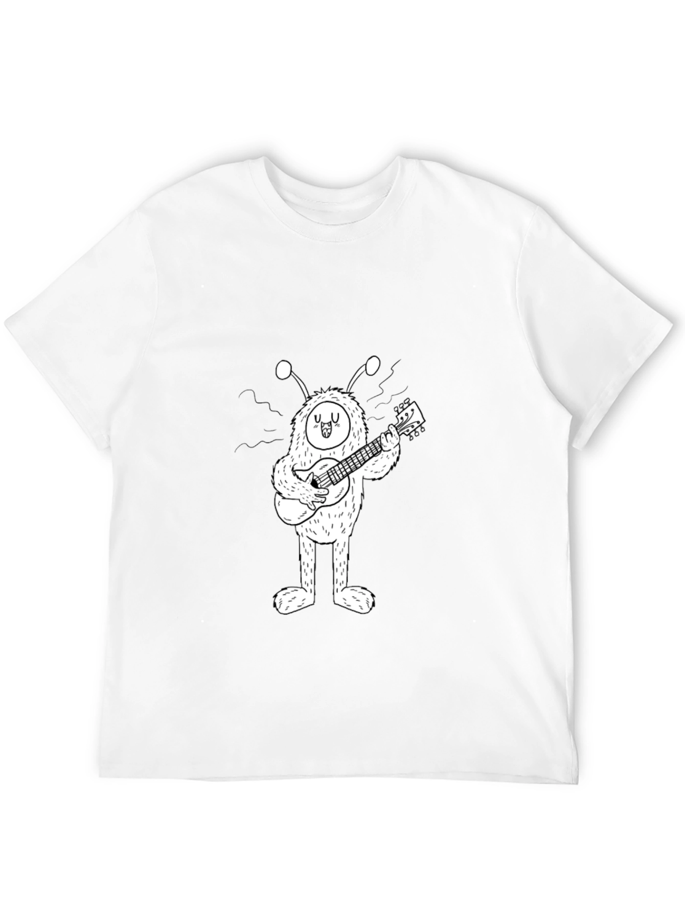 Black Monster Guitar T-Shirt - Black Cotton Tee view 12