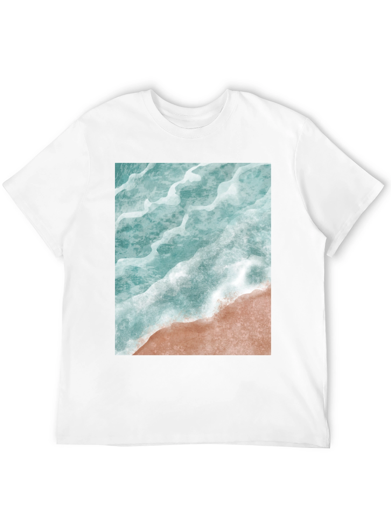 Black Ocean Wave Graphic Tee - Beach Style Black T-Shirt view 12