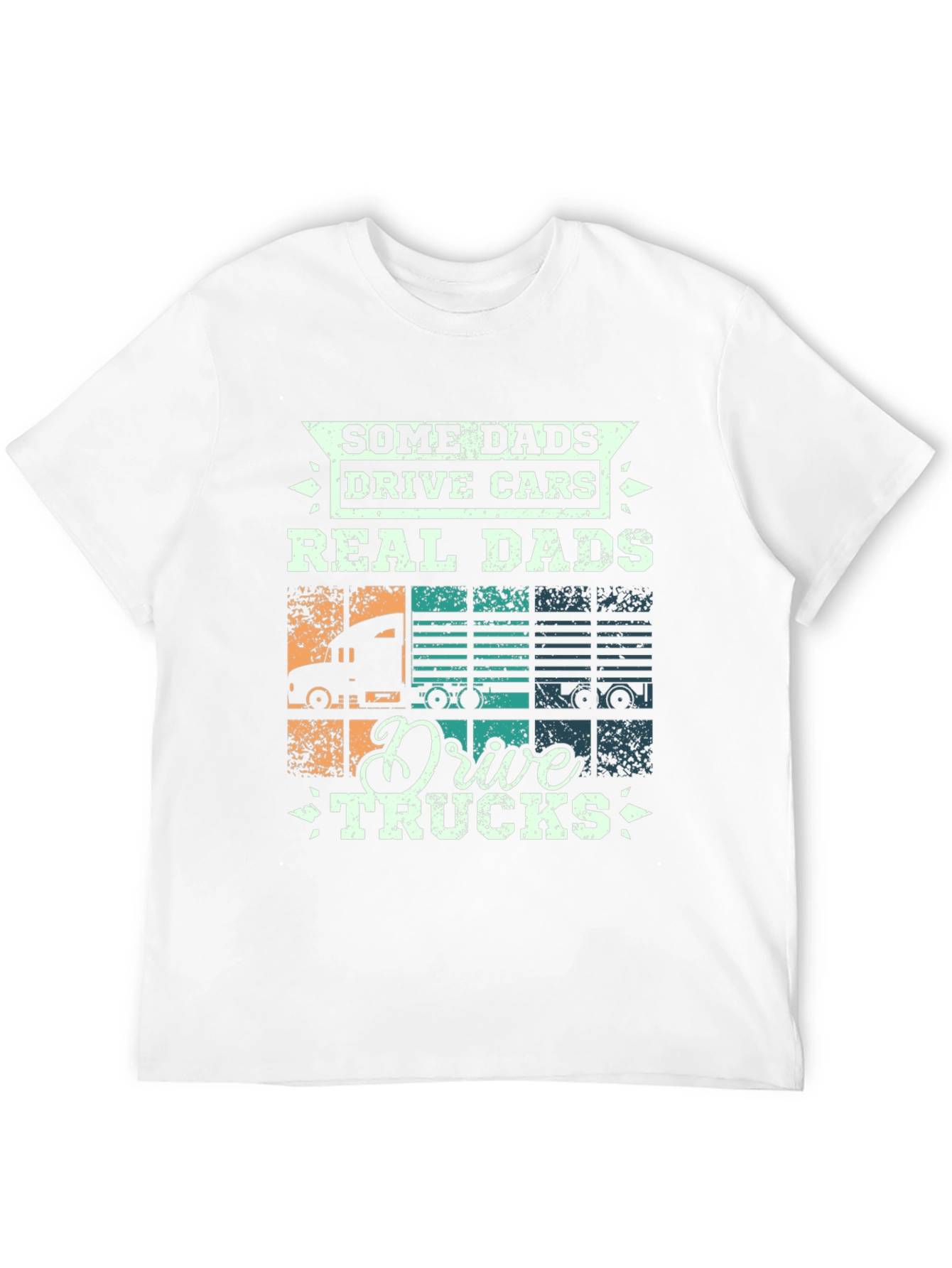 Black Real Dads Drive Trucks Graphic T-Shirt view 12