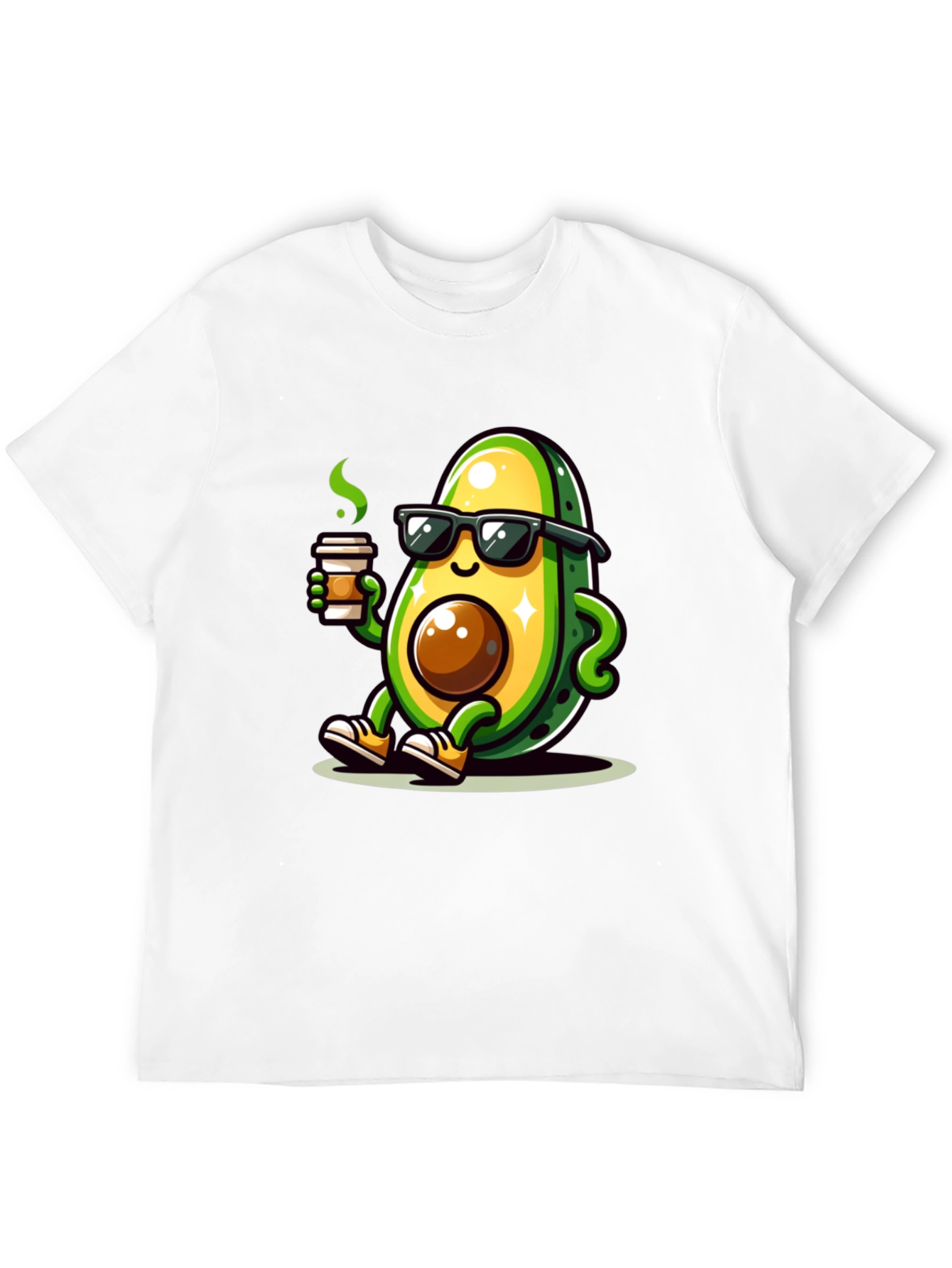 Black Cool Avocado Coffee T-Shirt view 12