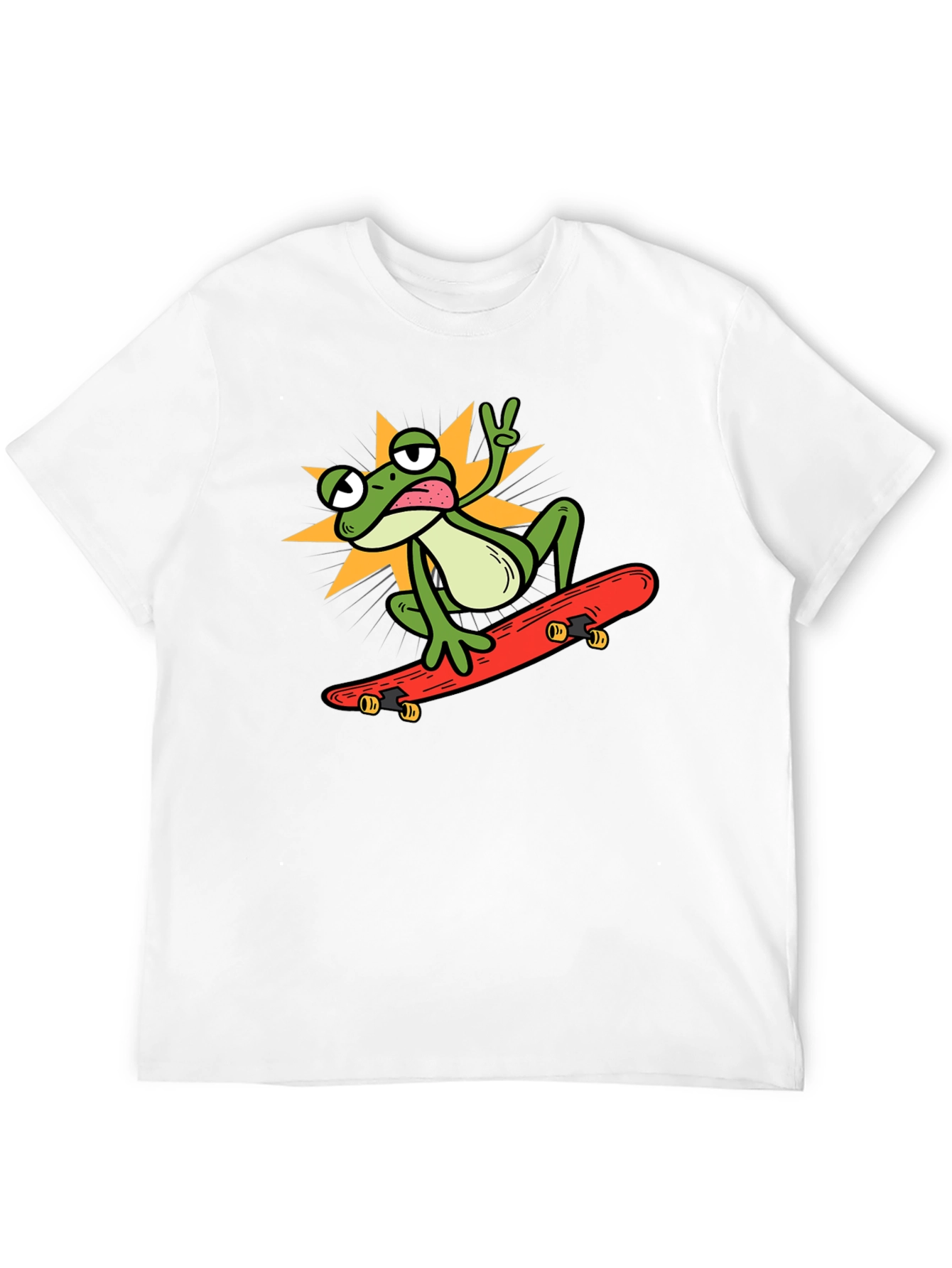 Black Cool Frog Skateboarder Graphic Tee view 12