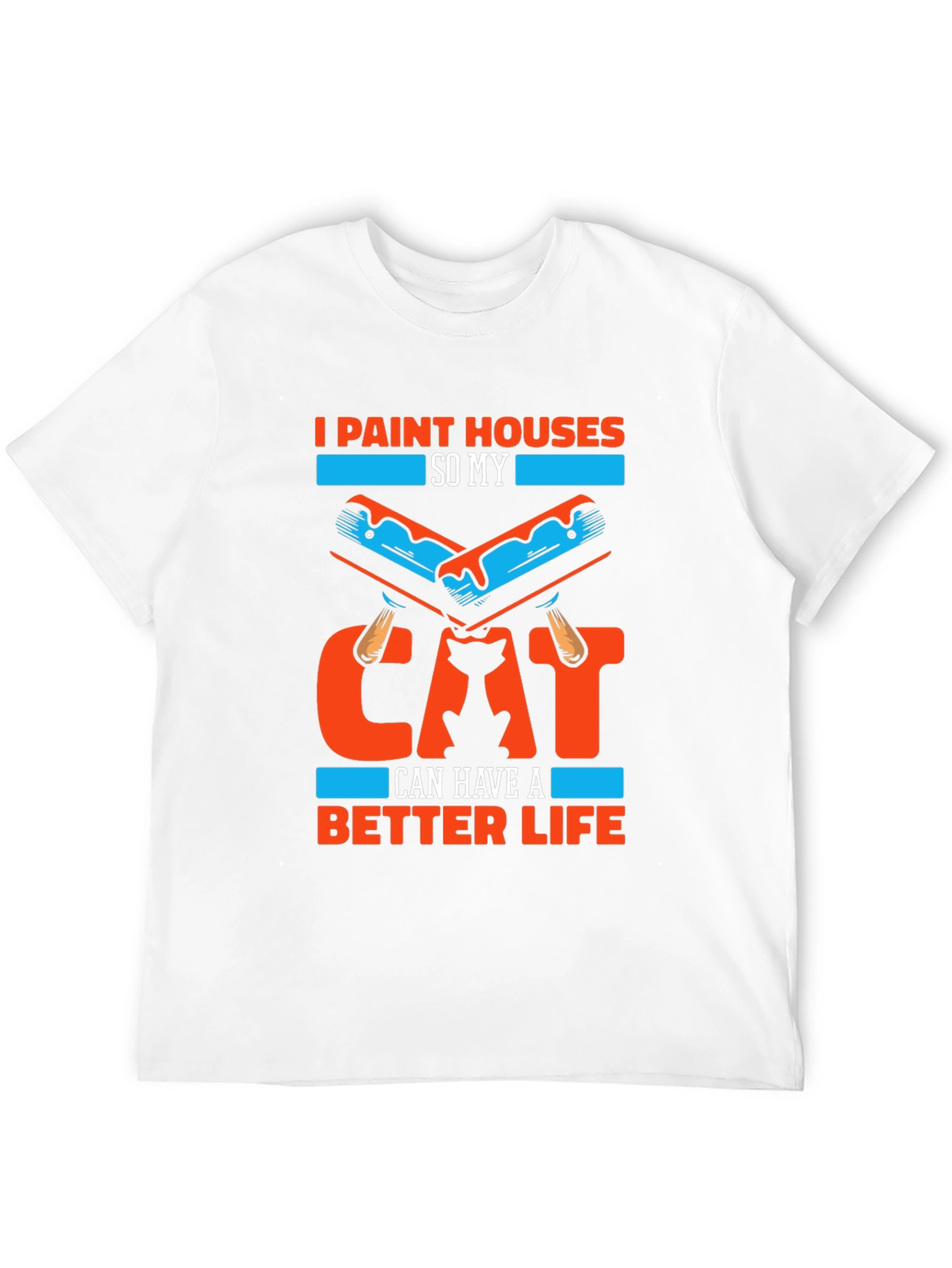 Black Funny Cat Lover Painter T-Shirt view 12