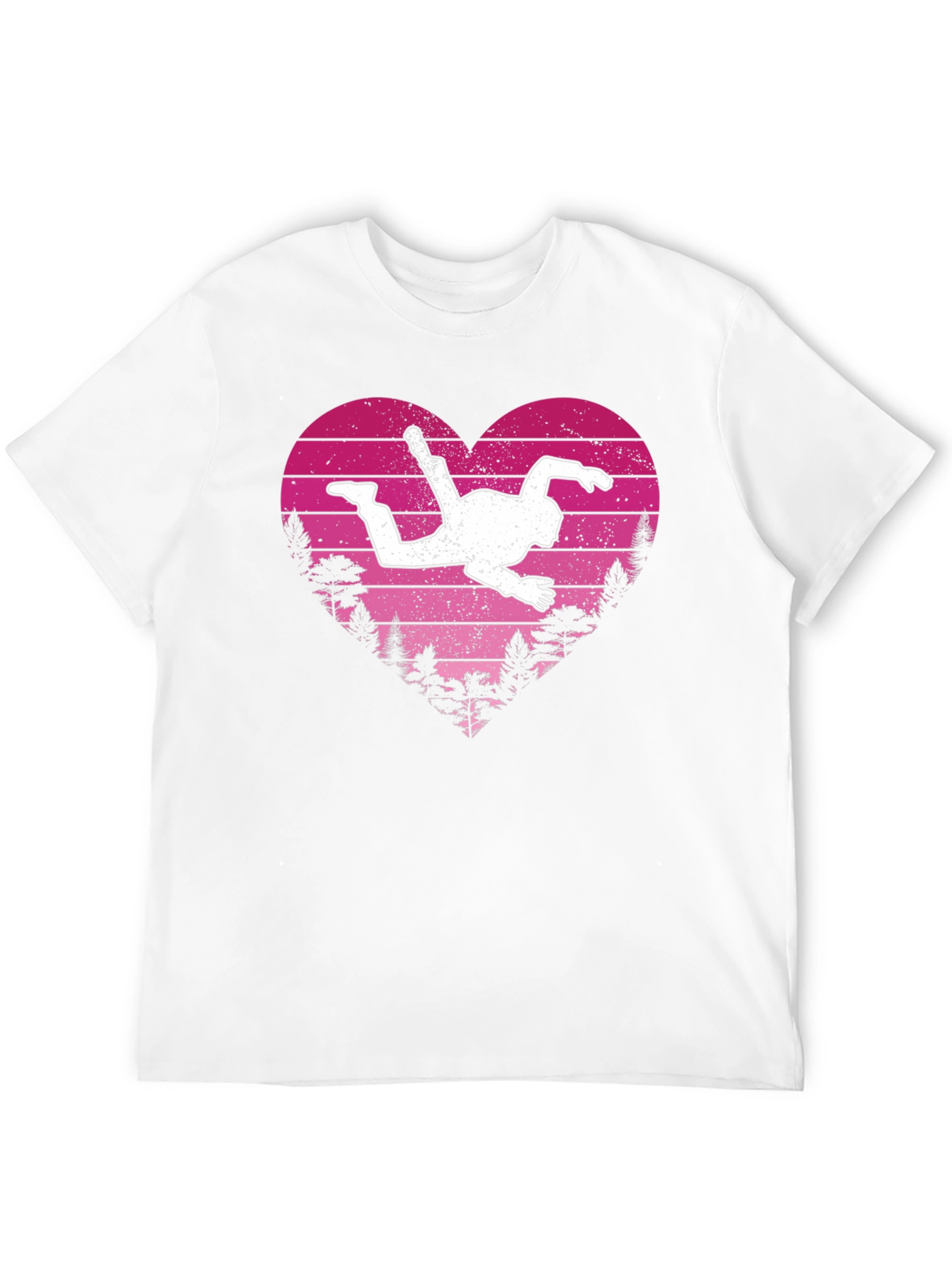 Black Skydiving Heart T-Shirt - Black Tee view 12