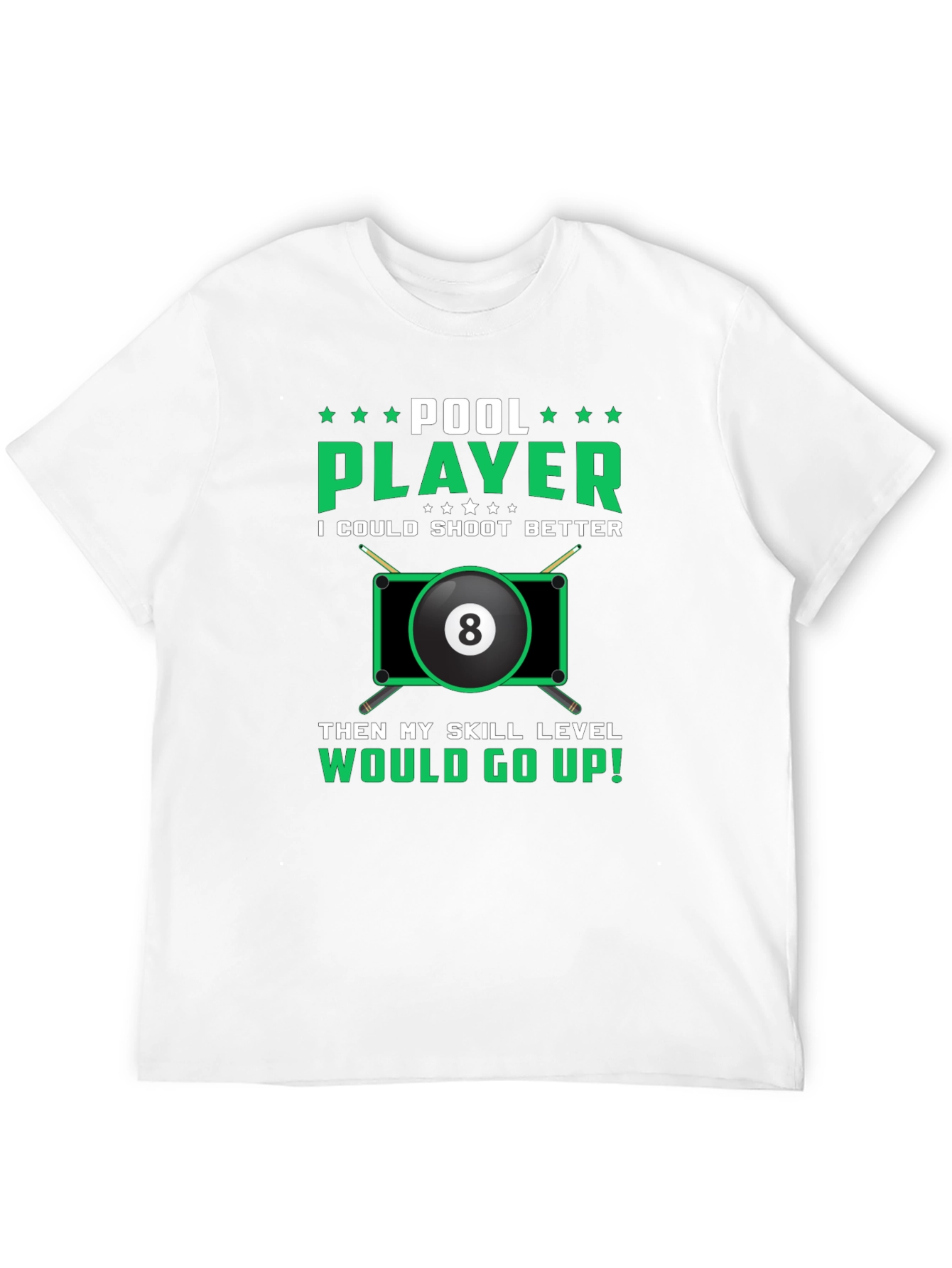 Black Pool Player Graphic Tee - Billiards Humor T-Shirt view 12