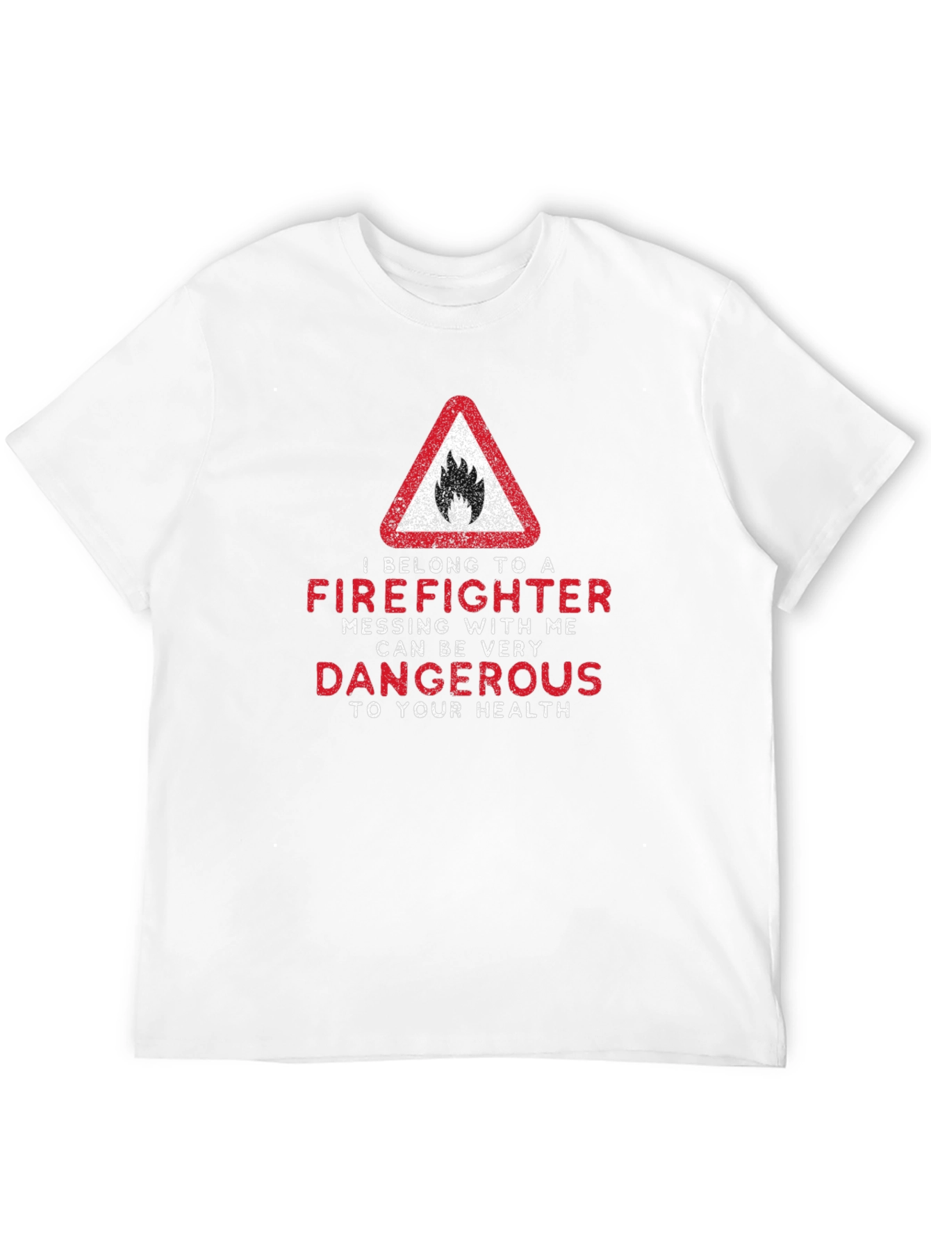 Black Firefighter Warning T-Shirt - Dangerous to Your Health view 12