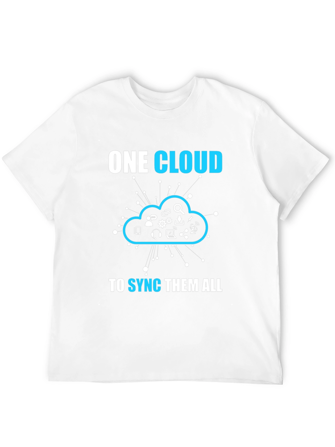 Black One Cloud to Sync Them All T-Shirt view 12