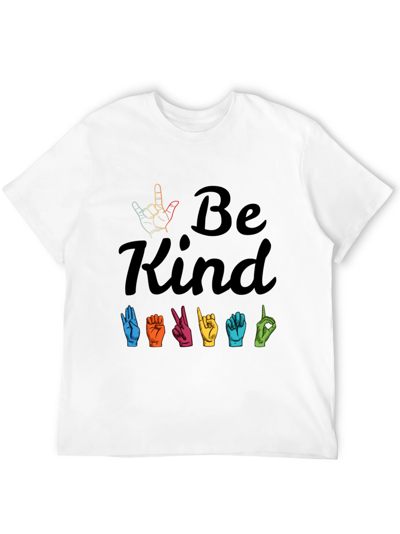 Black Be Kind ASL Graphic T-Shirt view 12