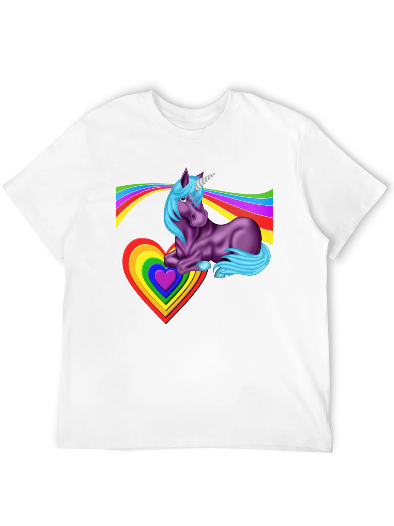 Black Rainbow Unicorn Heart T-Shirt - Fun & Unique Graphic Tee view 12