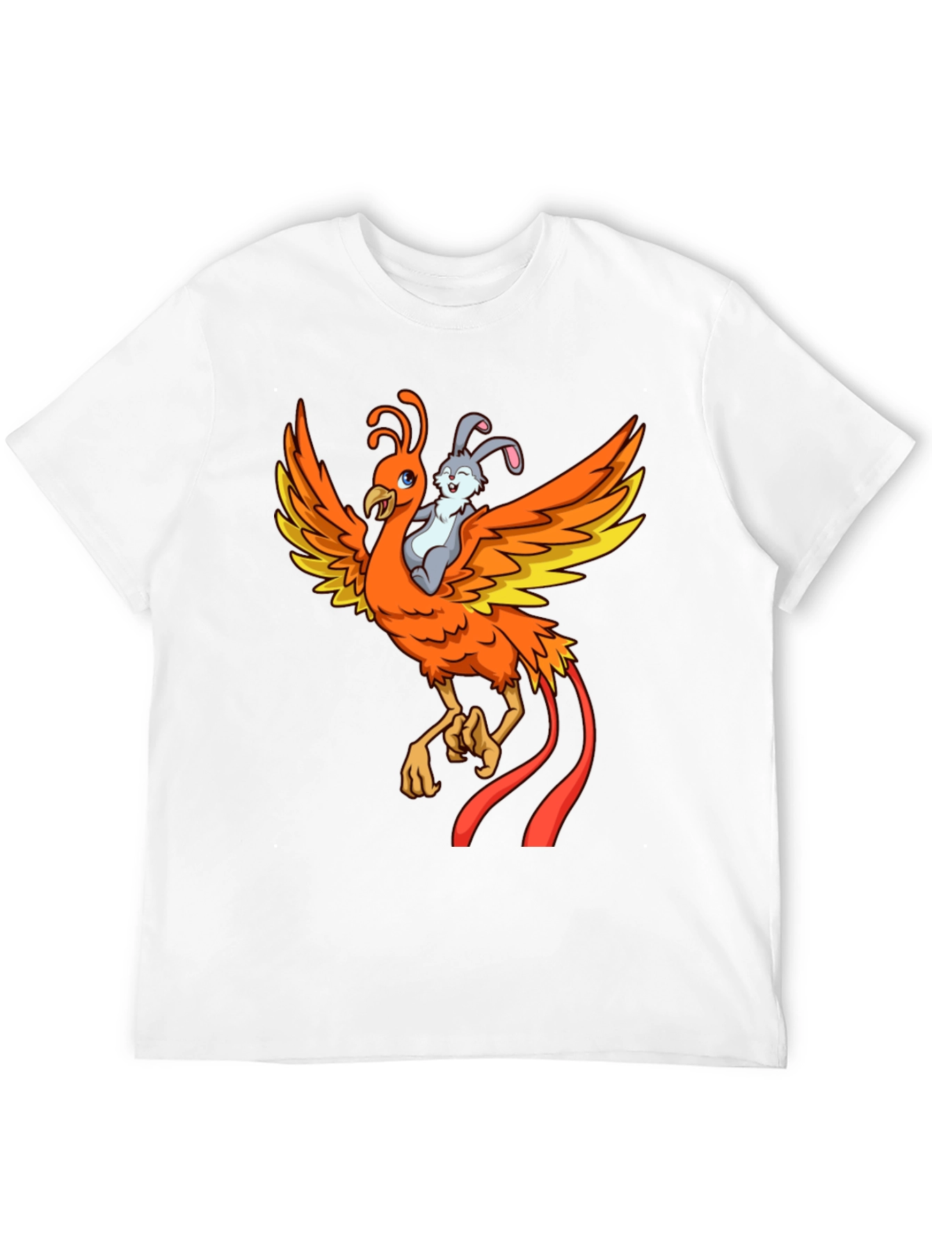 Black Phoenix and Bunny Graphic T-Shirt view 12