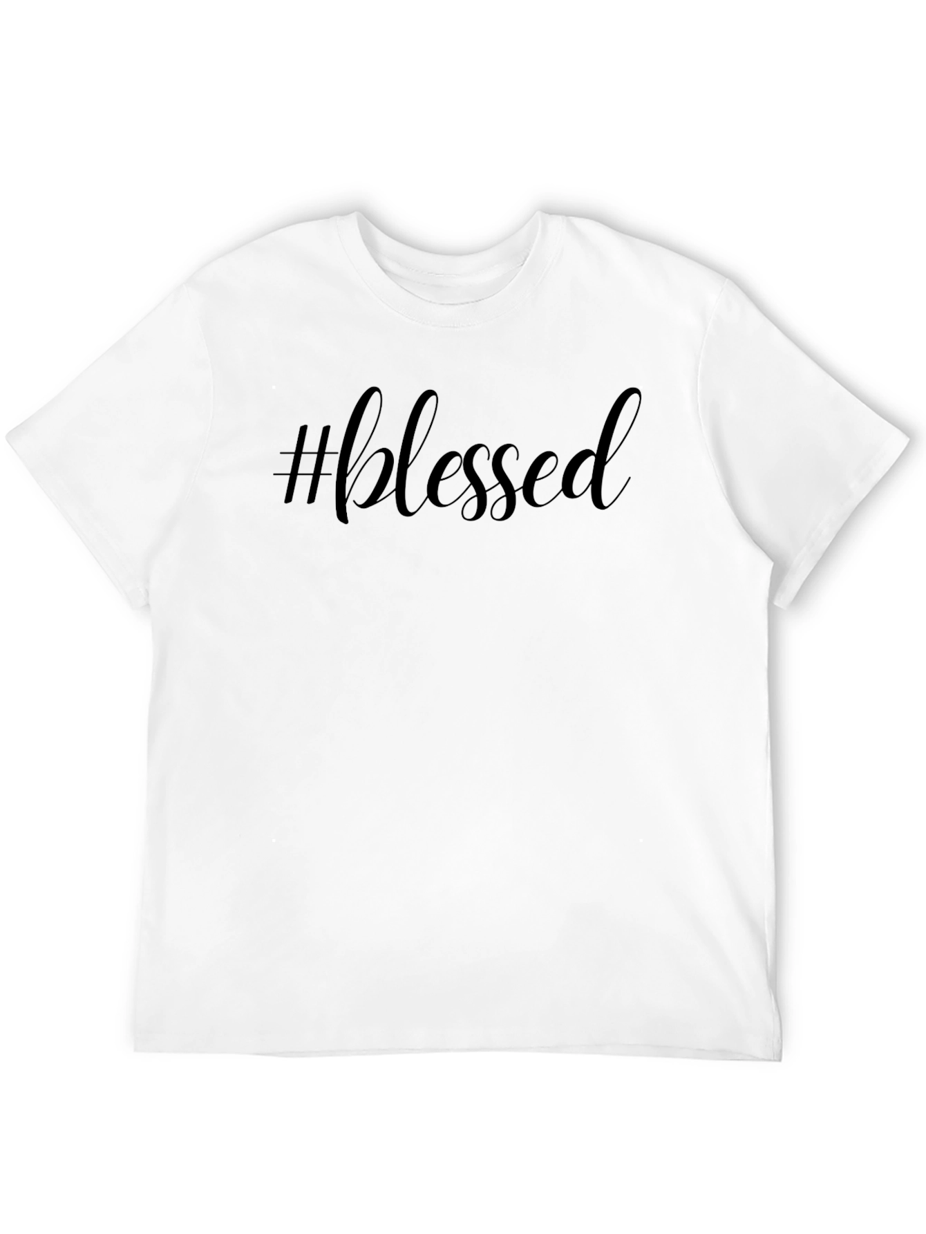 Black #blessed Black Crew Neck Short Sleeve T-Shirt view 12