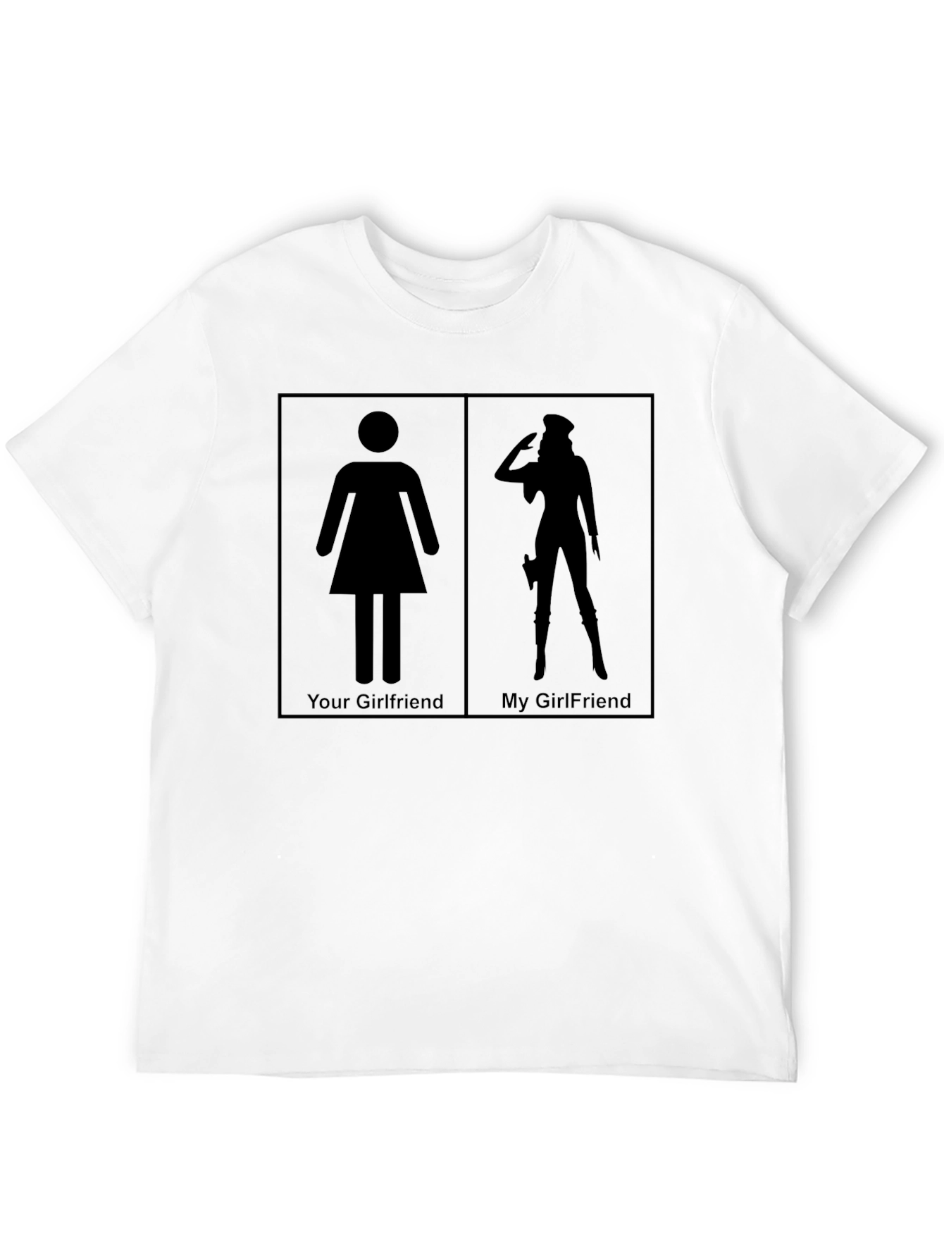 Black Humorous "Your Girlfriend vs My Girlfriend" Graphic Tee view 12