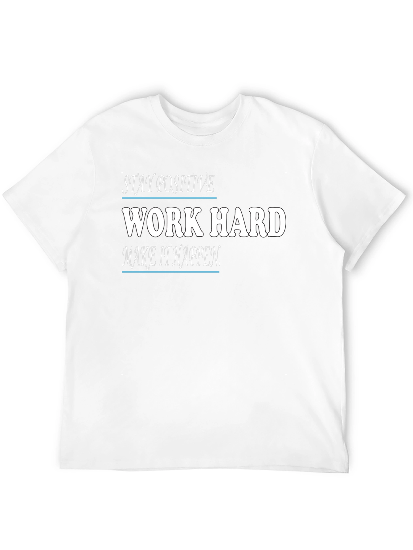 Black Motivational Black T-Shirt: Stay Positive, Work Hard view 12