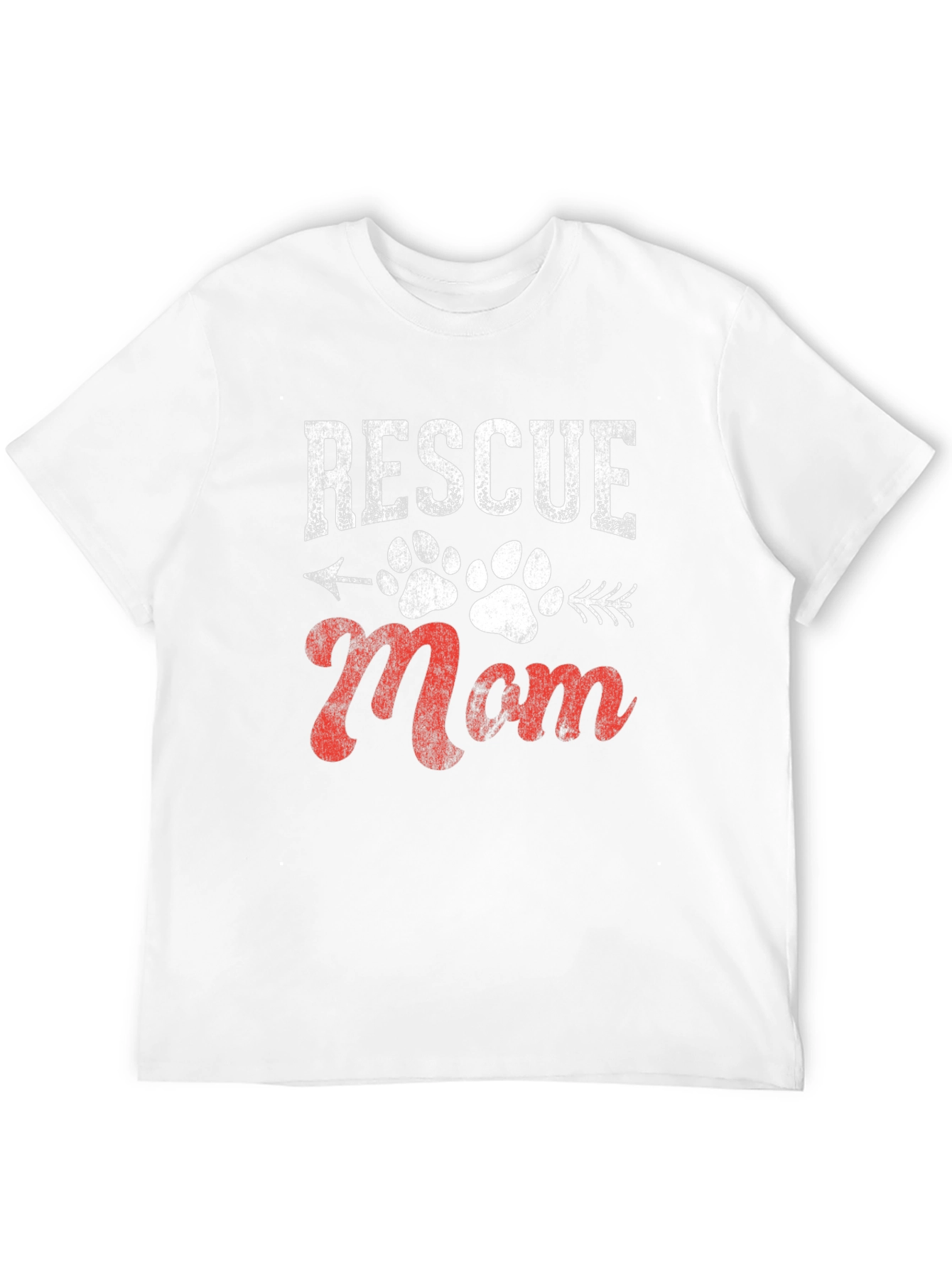 Black Rescue Mom Graphic Tee - Dog Paw Print view 12