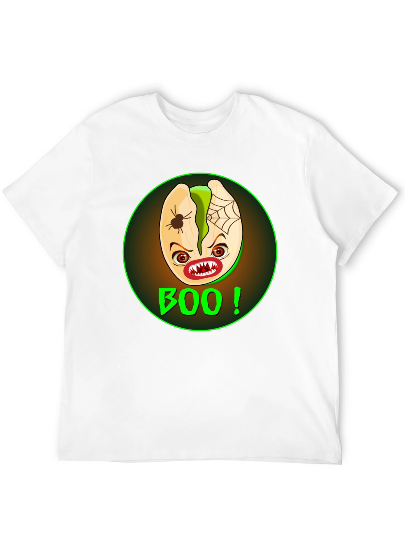 Black Spooky Pistachio Halloween T-Shirt view 12